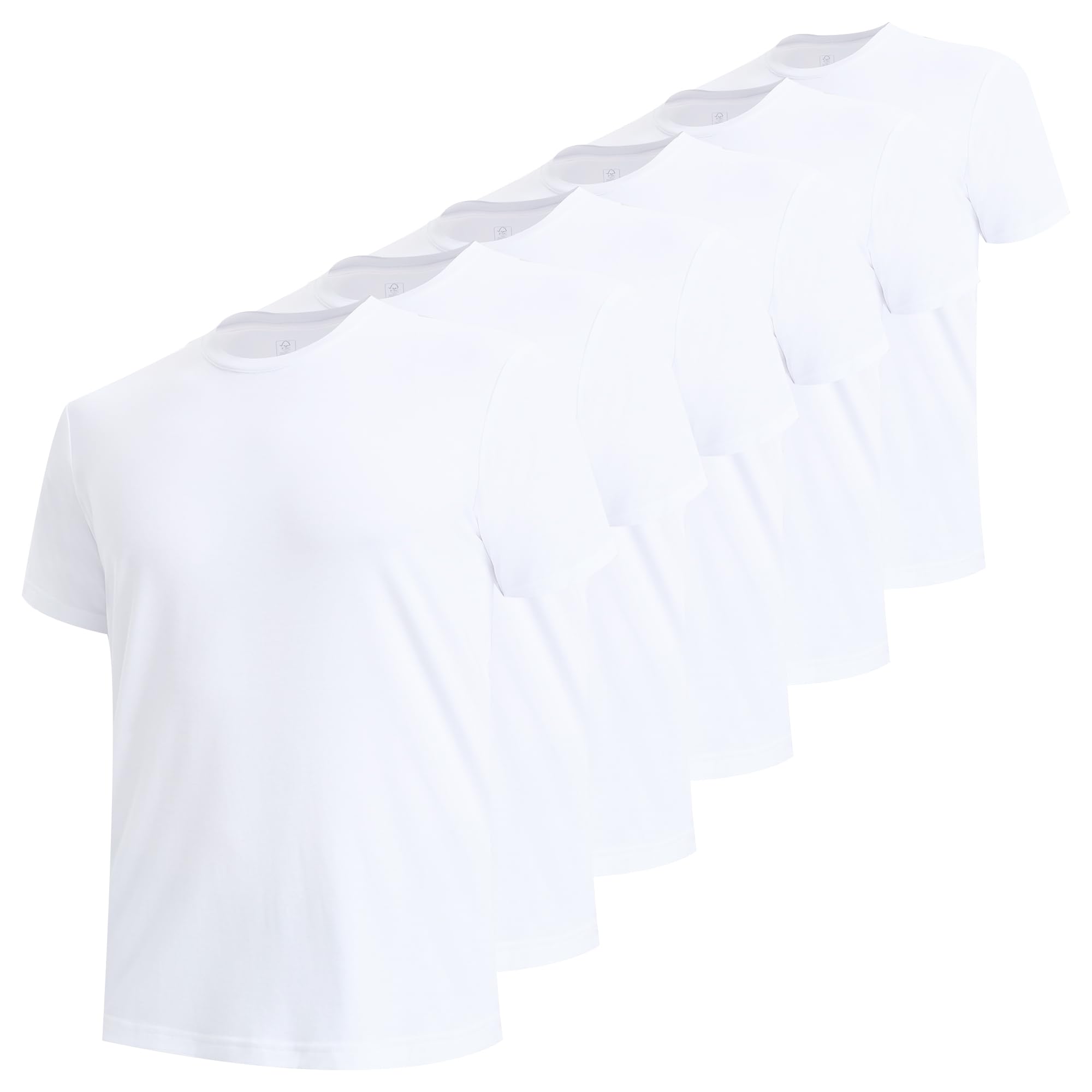 BAMBOO COOL Men's Undershirts Moisture Wicking Crewneck T Shirts 6 Pack
