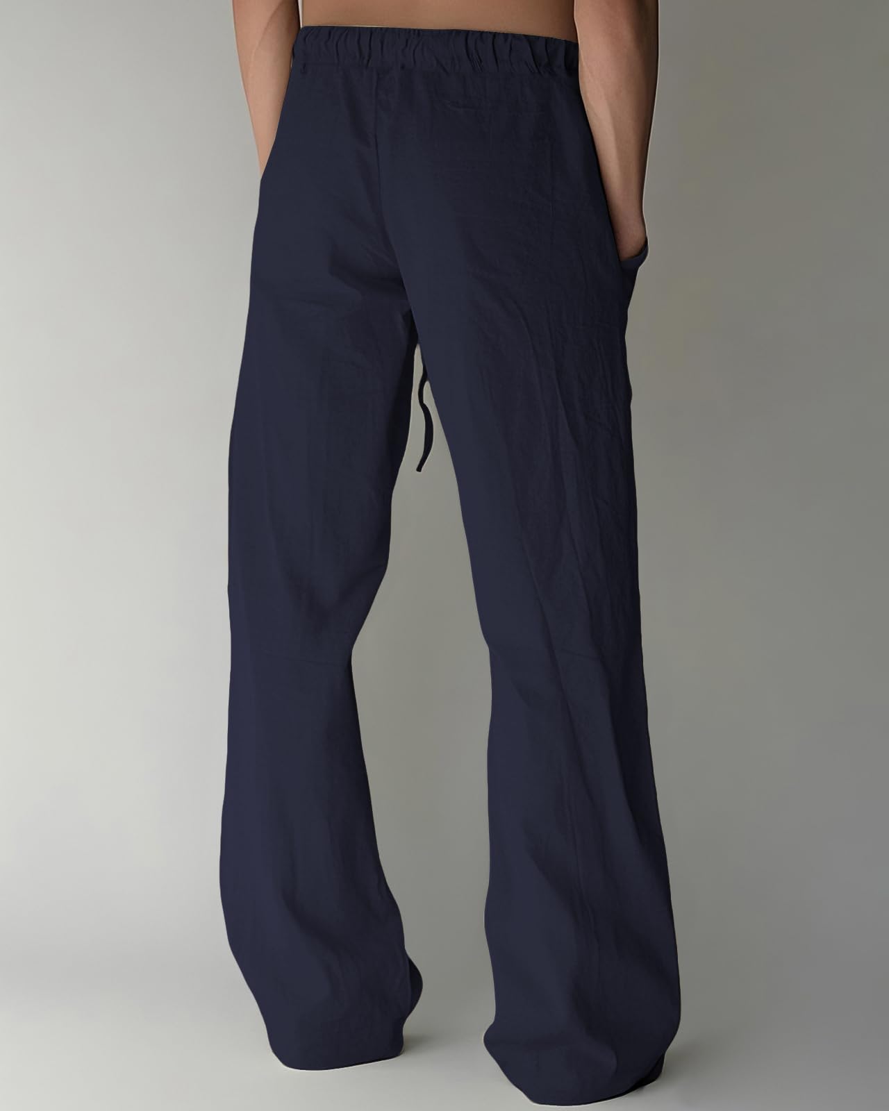 PIDOGYM Mens Cotton Linen Pants Beach Casual Pajama Pants with Pockets