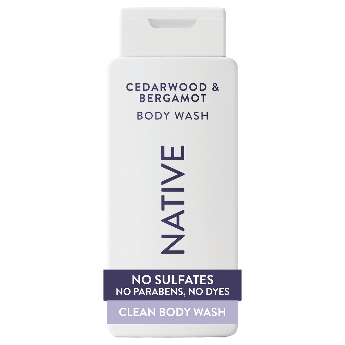Native Clean Body Wash, Gentle & pH-balanced for Sensitive Skin, 24-Hr Freshness for Men & Women, Vegan & Cruelty-Free, Free of Sulfates, Parabens & Phthalates, Sea Salt & Cedar, 18 fl oz