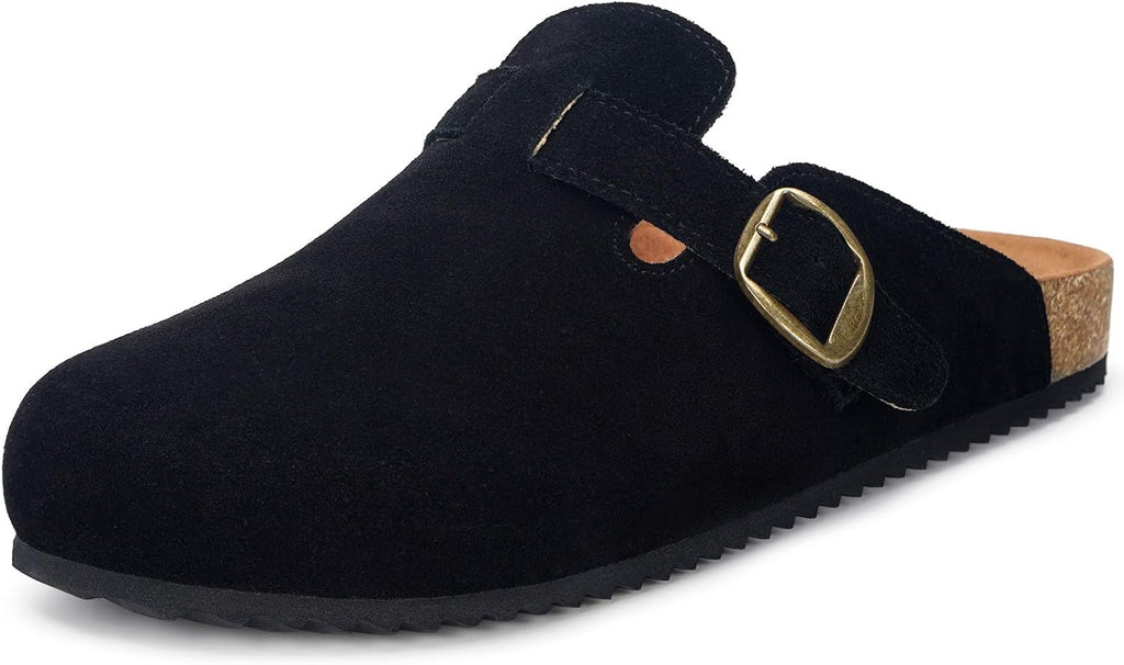 Genuine Suede Clogs Womens Mens Cork Footbed Sandals Potato Shoes