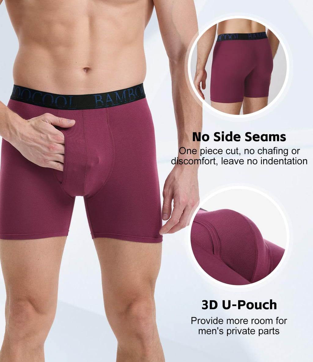 BAMBOO COOL Ultra Soft & breathable Mens Underwear Boxer Briefs Pack