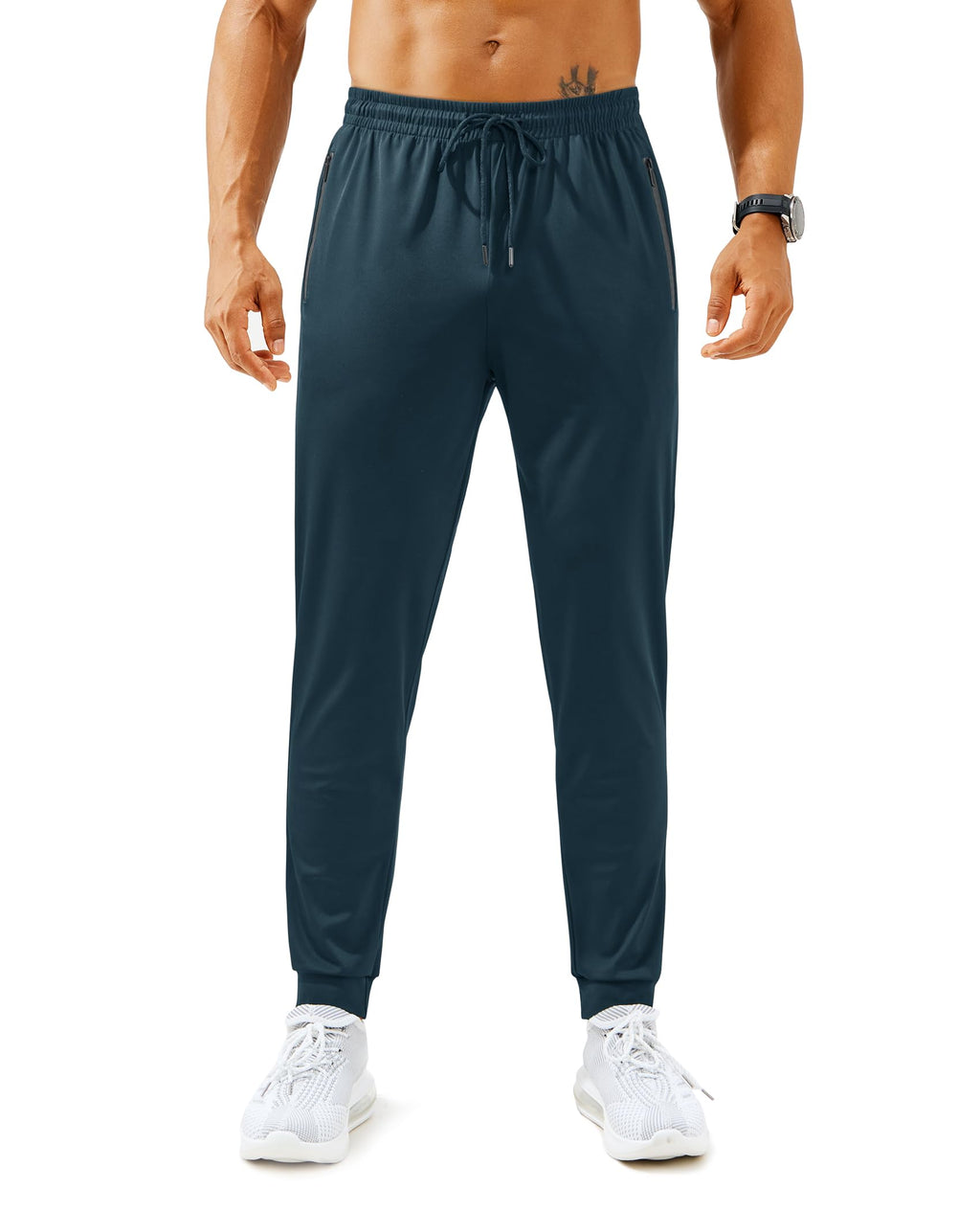 Mens Sweatpants with Zipper Pockets Lightweight Athletic Joggers for Workout Running Gym Track Casual Wear