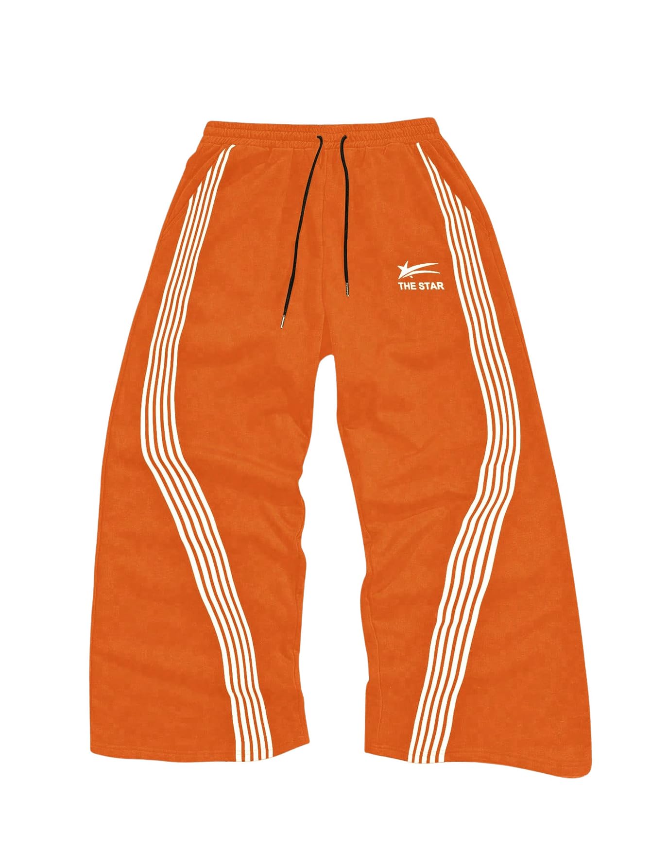 SHENHE Men's Y2k Graphic Track Striped Parachute Wide Leg Sweatpants
