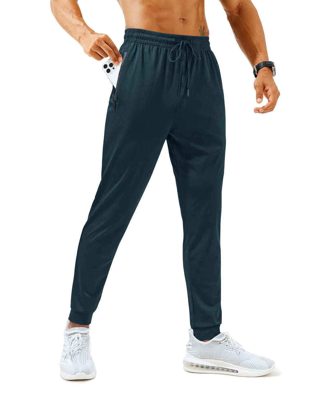 Mens Sweatpants with Zipper Pockets Lightweight Athletic Joggers for Workout Running Gym Track Casual Wear
