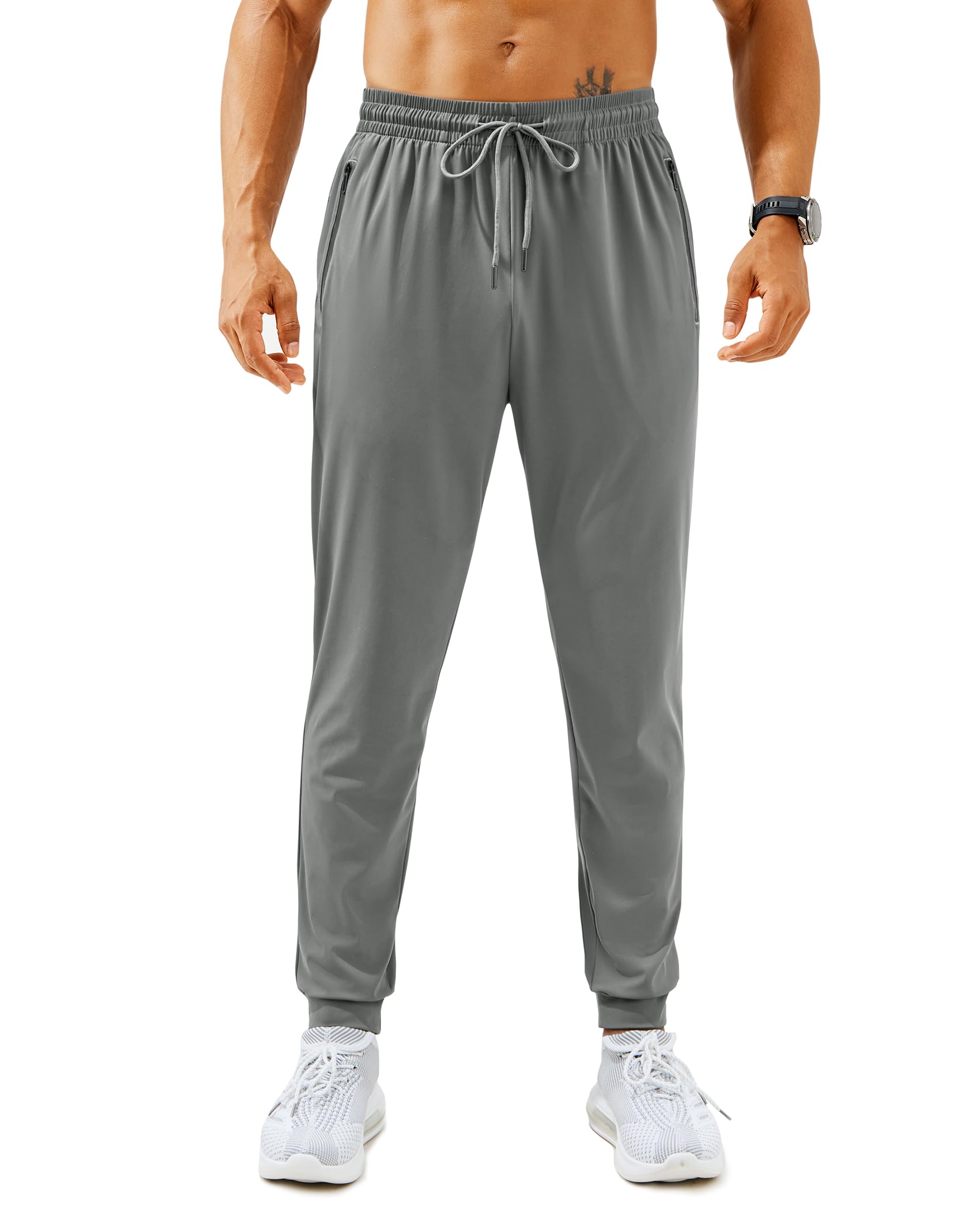Mens Sweatpants with Zipper Pockets Lightweight Athletic Joggers for Workout Running Gym Track Casual Wear