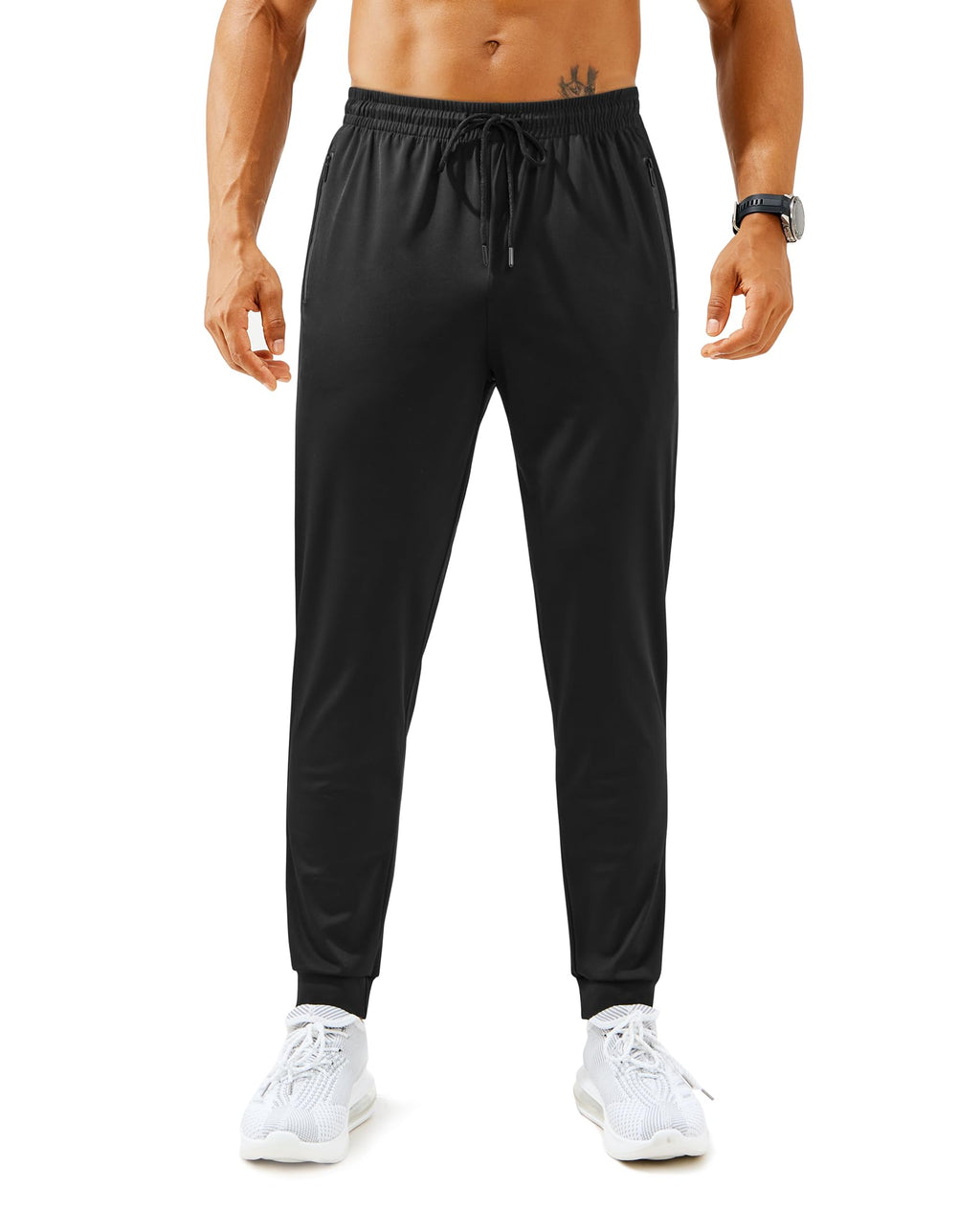 Mens Sweatpants with Zipper Pockets Lightweight Athletic Joggers for Workout Running Gym Track Casual Wear