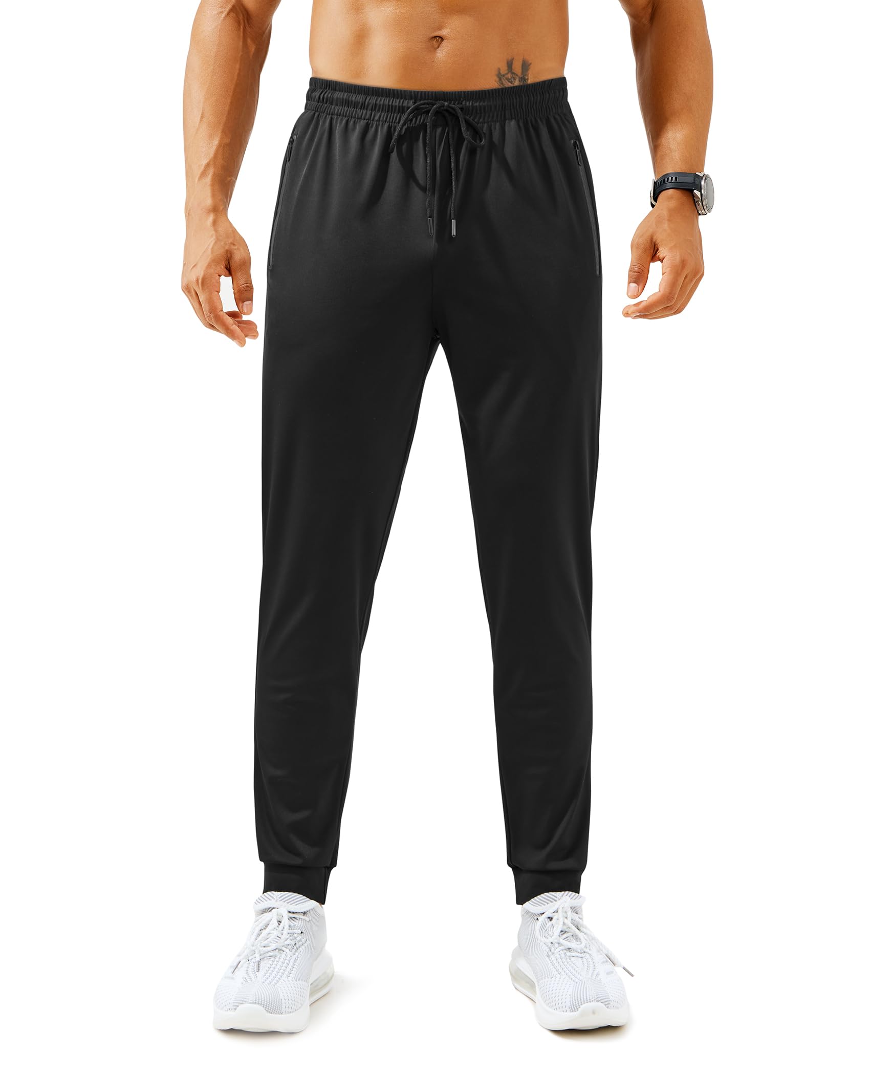 Mens Sweatpants with Zipper Pockets Lightweight Athletic Joggers for Workout Running Gym Track Casual Wear