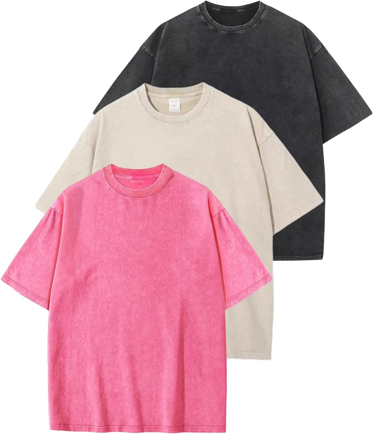 Arssm Men Oversized T Shirts Vintage Tee Loose Fit Short Sleeve Casual Streetwear Baggy Washed Unisex Tops