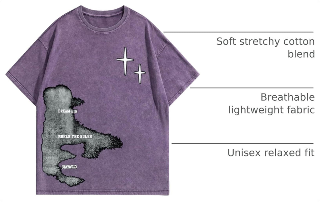 Verdusa Men's Y2k Graphic Tees Short Sleeve Crew Neck Grunge Shirts