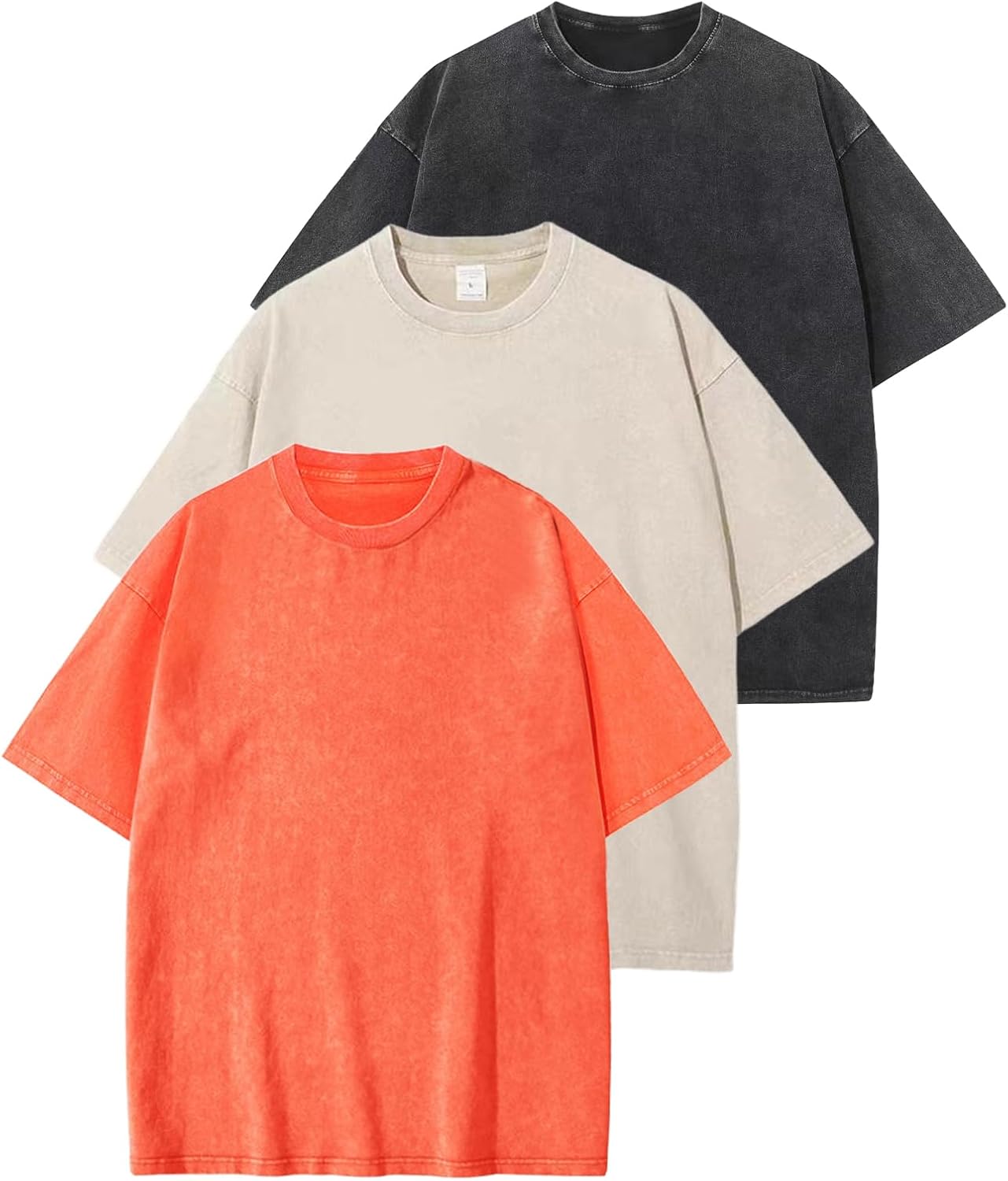 Arssm Men Oversized T Shirts Vintage Tee Loose Fit Short Sleeve Casual Streetwear Baggy Washed Unisex Tops