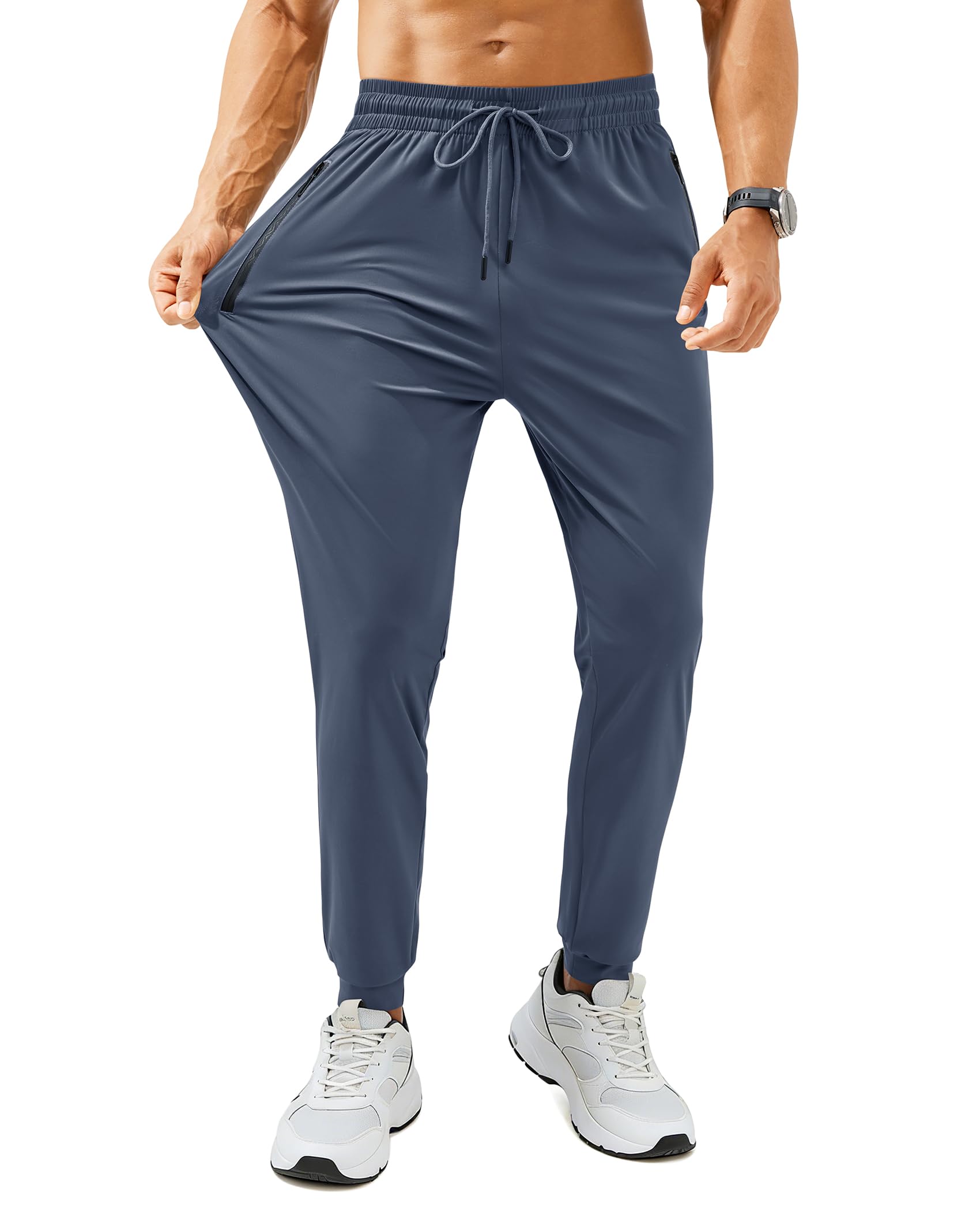 Mens Sweatpants with Zipper Pockets Lightweight Athletic Joggers for Workout Running Gym Track Casual Wear