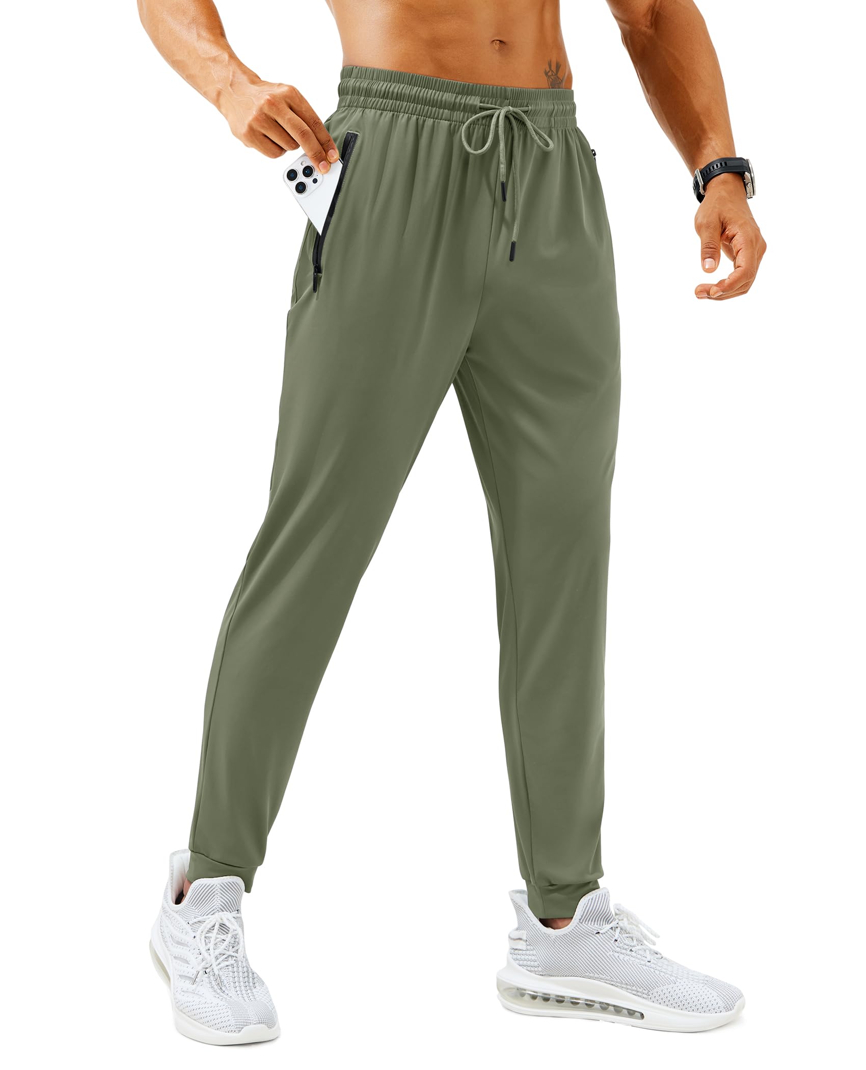 Mens Sweatpants with Zipper Pockets Lightweight Athletic Joggers for Workout Running Gym Track Casual Wear