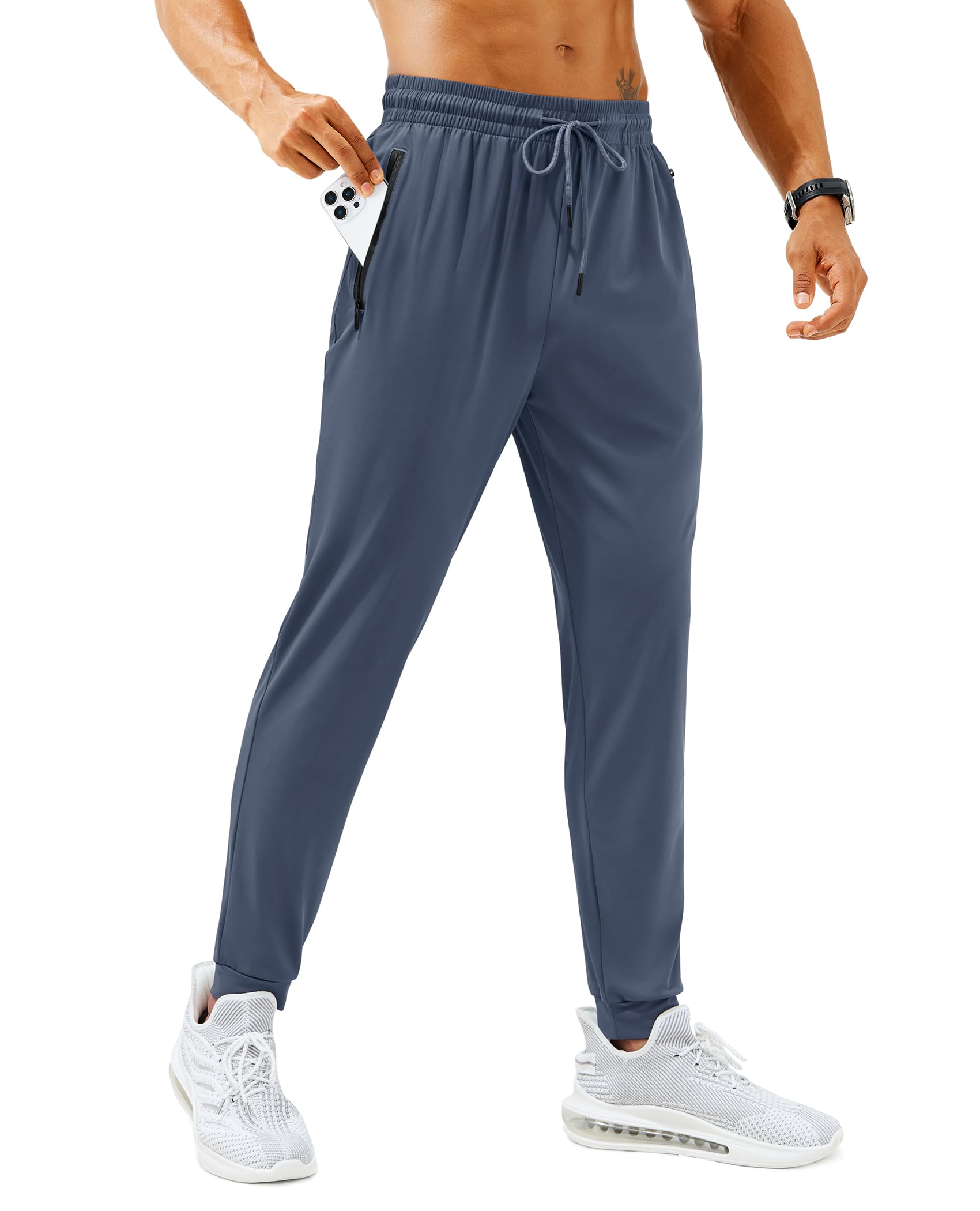 Mens Sweatpants with Zipper Pockets Lightweight Athletic Joggers for Workout Running Gym Track Casual Wear