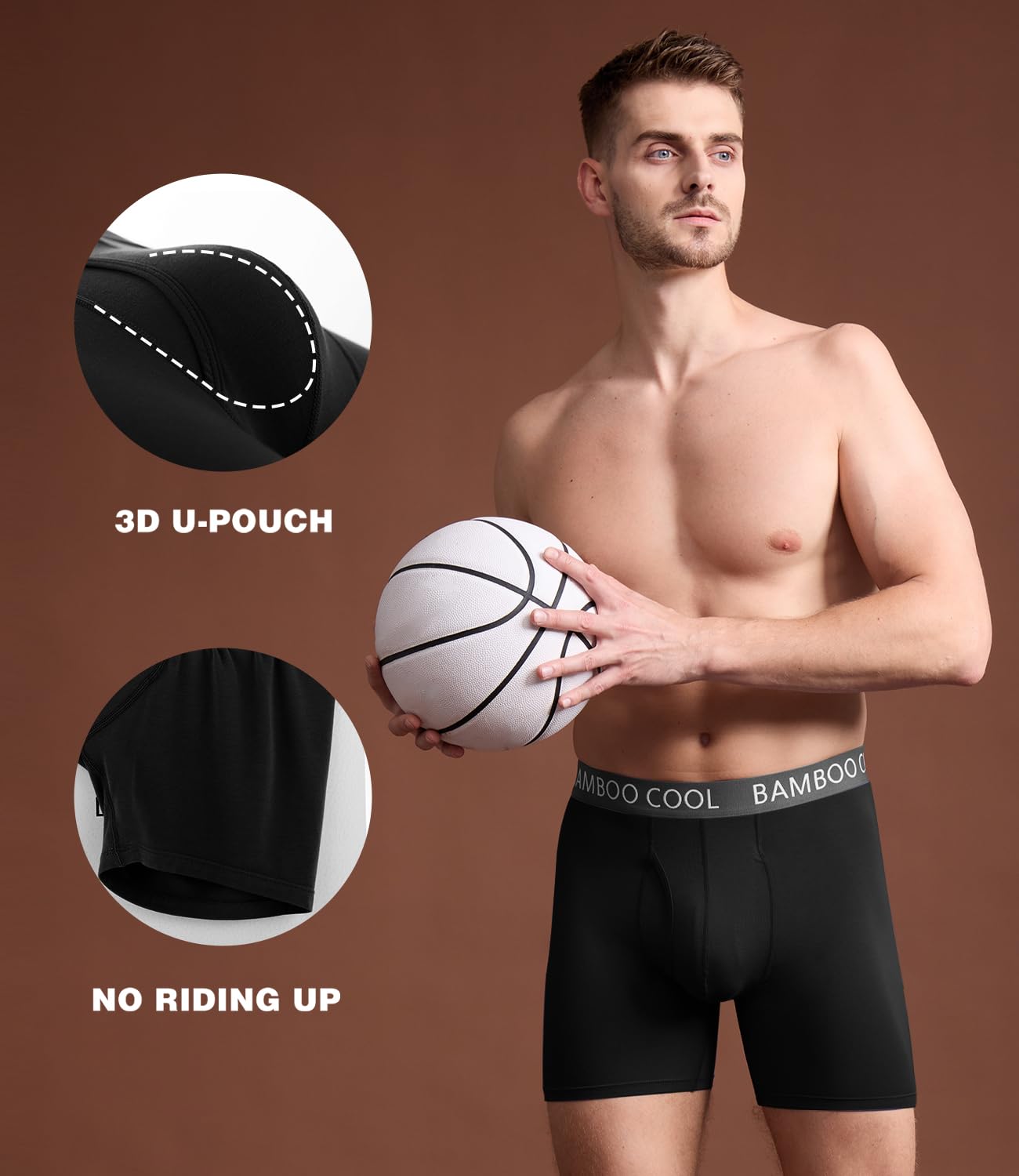 BAMBOO COOL Ultra Soft & breathable Mens Underwear Boxer Briefs Pack