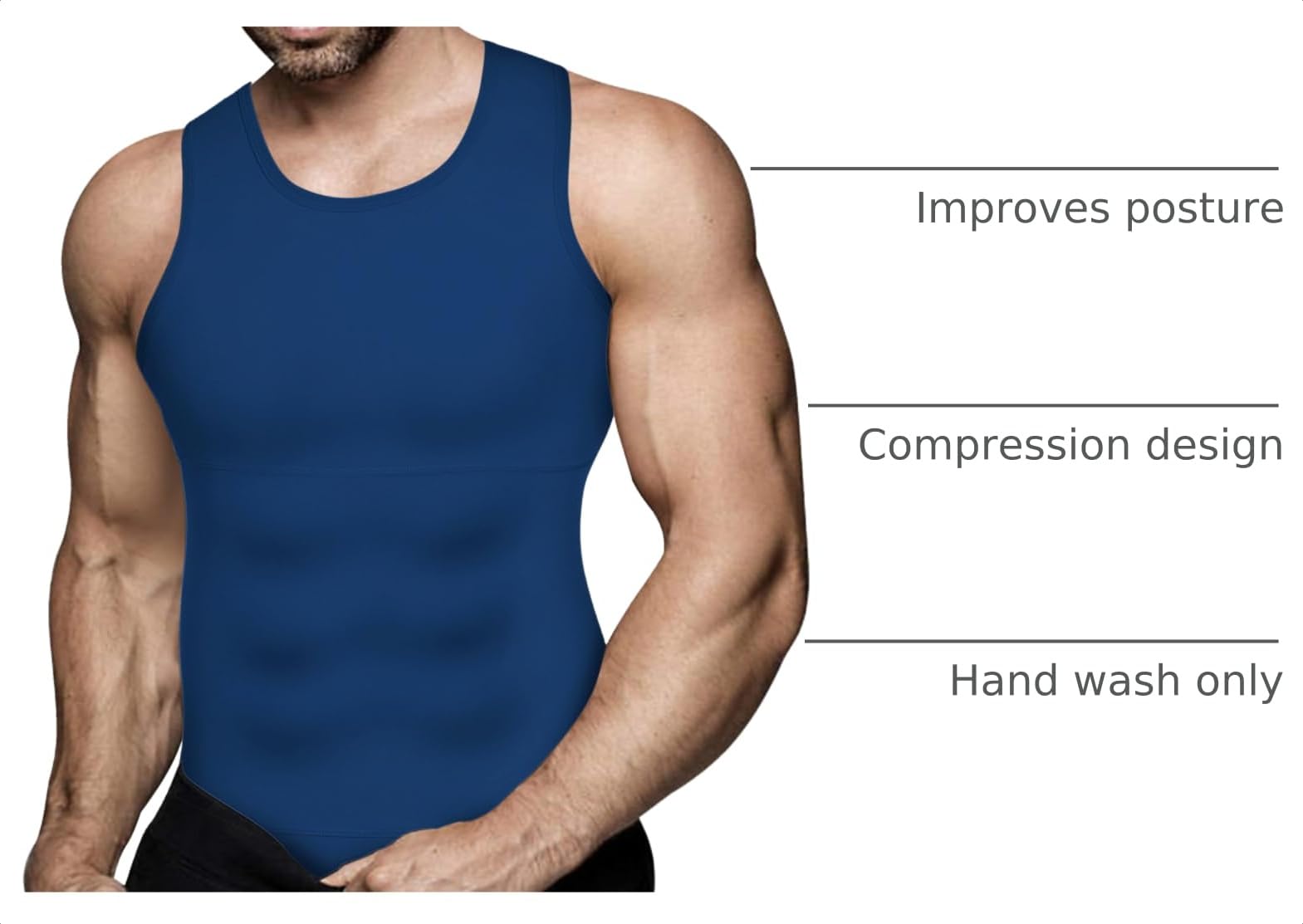 Mens Compression Shirt Slimming Body Shaper Vest Workout Tank Tops Abdomen