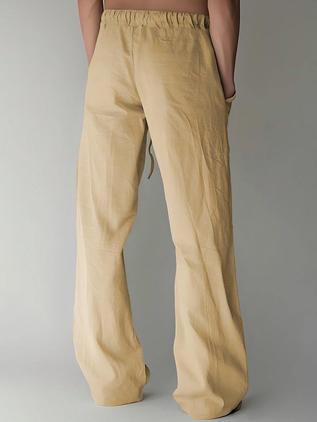 PIDOGYM Mens Cotton Linen Pants Beach Casual Pajama Pants with Pockets