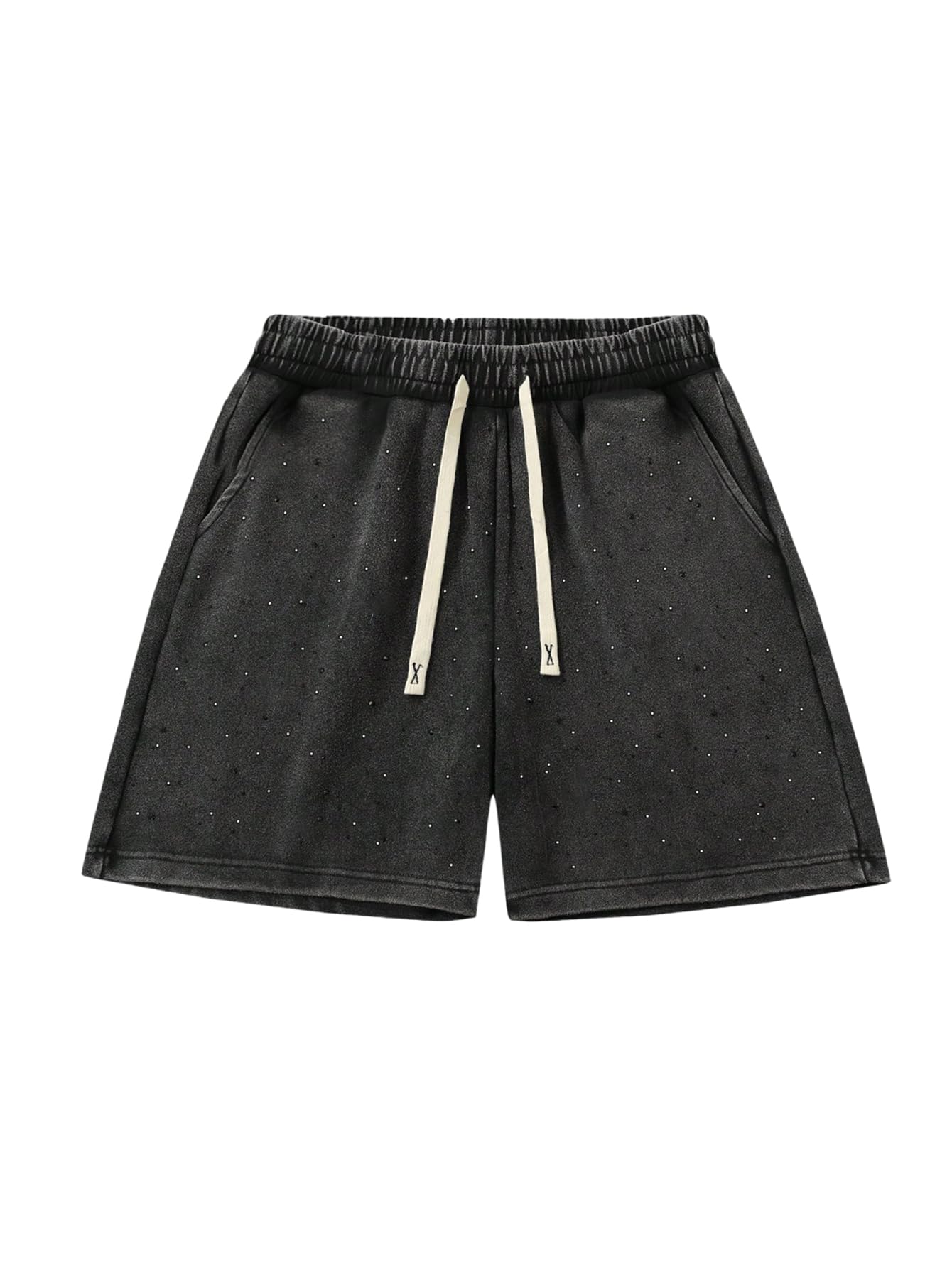 VIPWOLF Men's Star Graphic Y2k Shorts Distressed Track Shorts Streetwear
