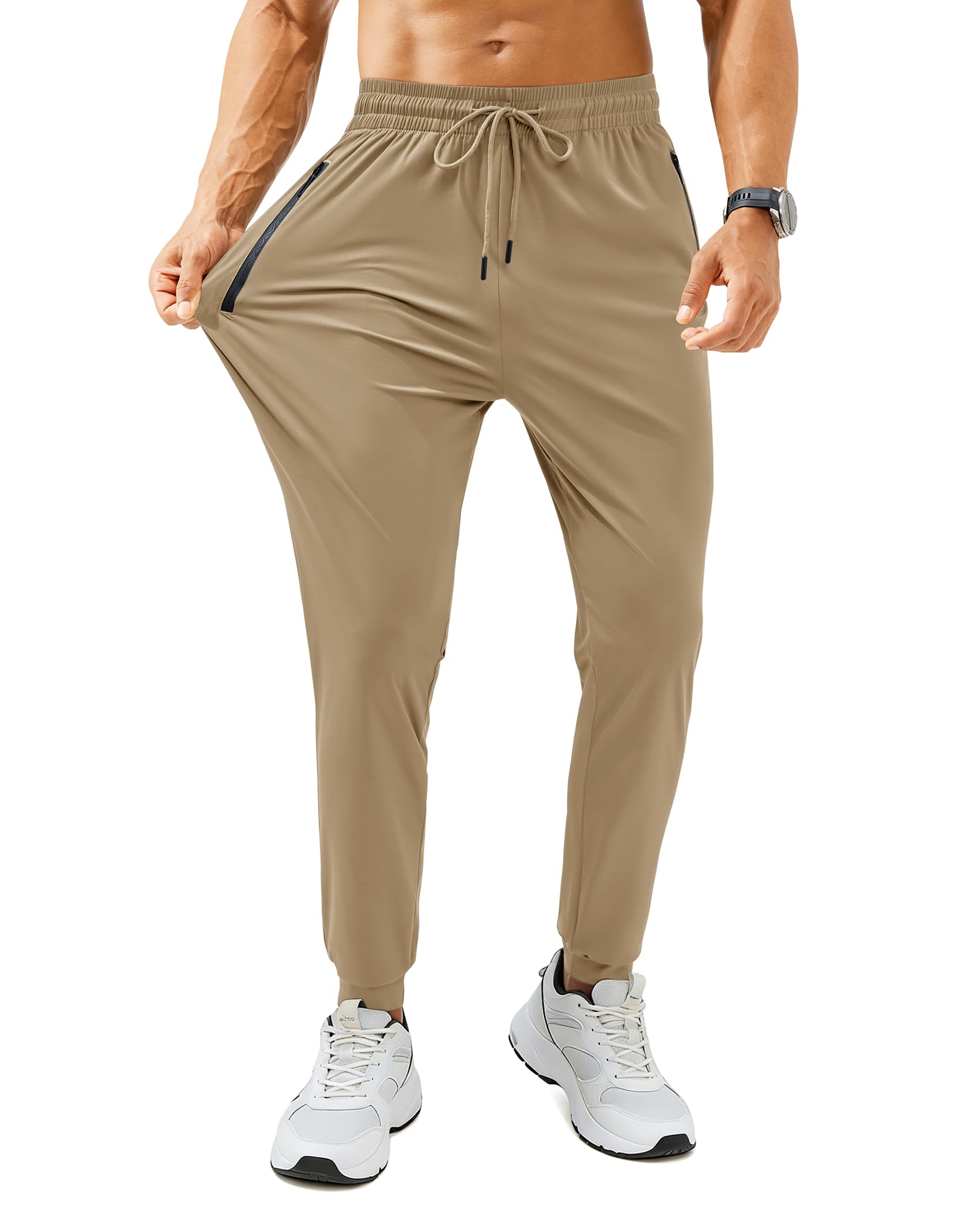 Mens Sweatpants with Zipper Pockets Lightweight Athletic Joggers for Workout Running Gym Track Casual Wear