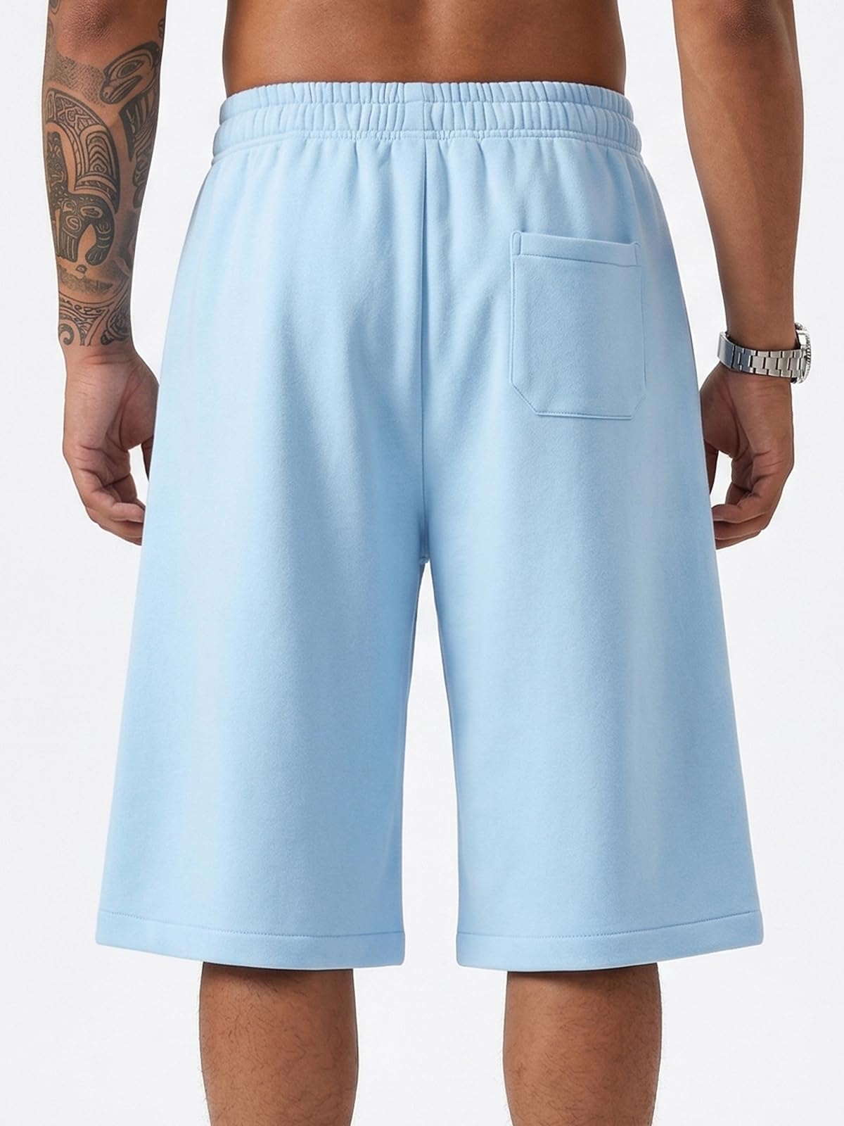 ZUY Men's Baggy Sweat Shorts Cotton Long Below Knee Fleece Capri Shorts 11" Athletic Casual 3/4 Pants with Pockets