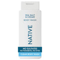 Native Clean Body Wash, Gentle & pH-balanced for Sensitive Skin, 24-Hr Freshness for Men & Women, Vegan & Cruelty-Free, Free of Sulfates, Parabens & Phthalates, Sea Salt & Cedar, 18 fl oz