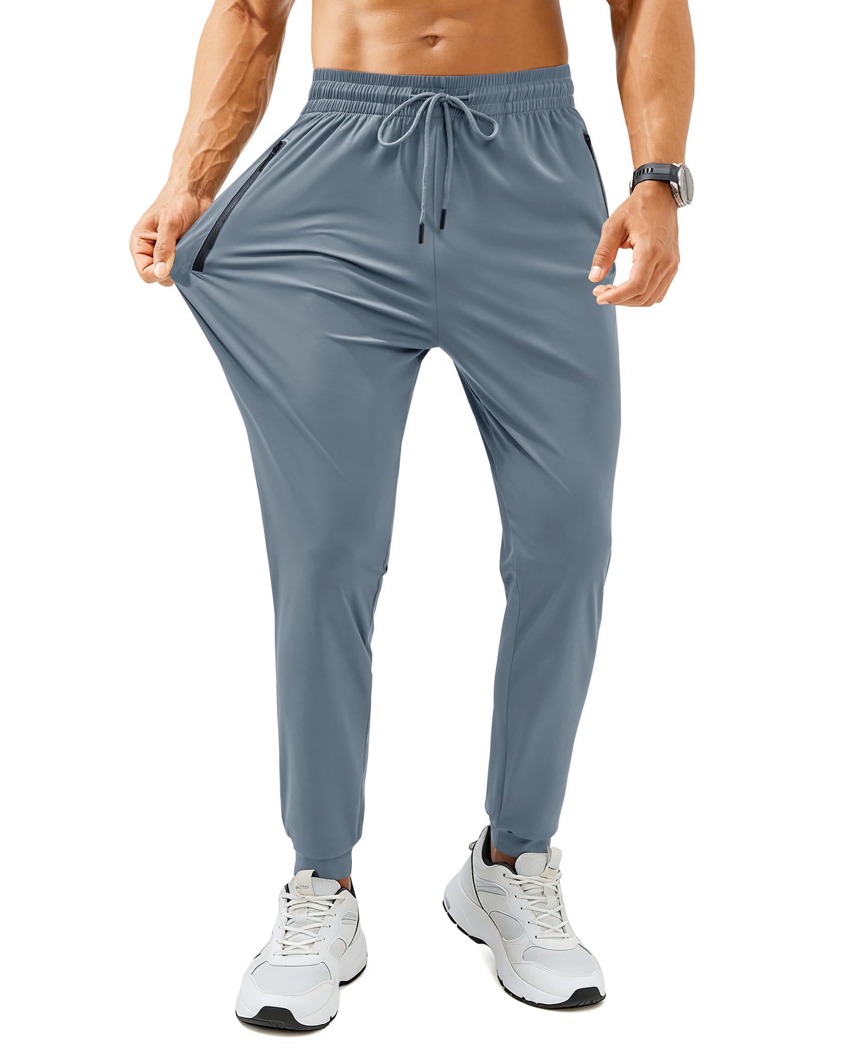 Mens Sweatpants with Zipper Pockets Lightweight Athletic Joggers for Workout Running Gym Track Casual Wear