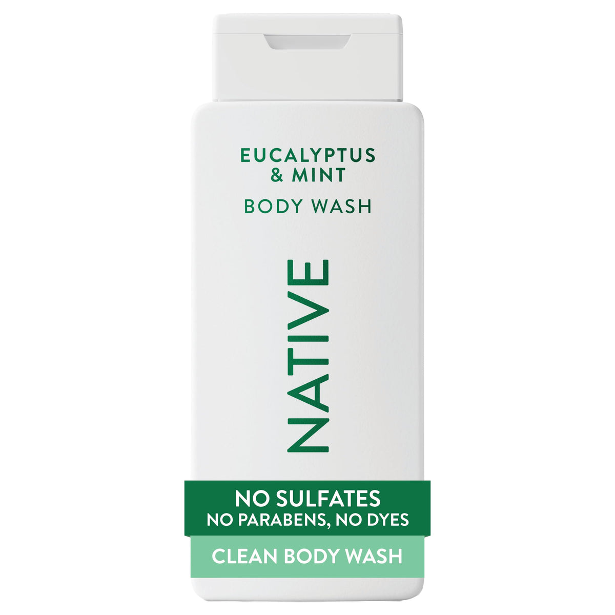 Native Clean Body Wash, Gentle & pH-balanced for Sensitive Skin, 24-Hr Freshness for Men & Women, Vegan & Cruelty-Free, Free of Sulfates, Parabens & Phthalates, Sea Salt & Cedar, 18 fl oz