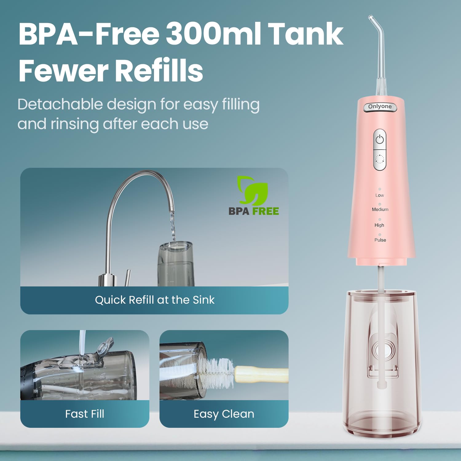 Onlyone Water Flosser with Adjustable Water Pressure for Daily Oral Care