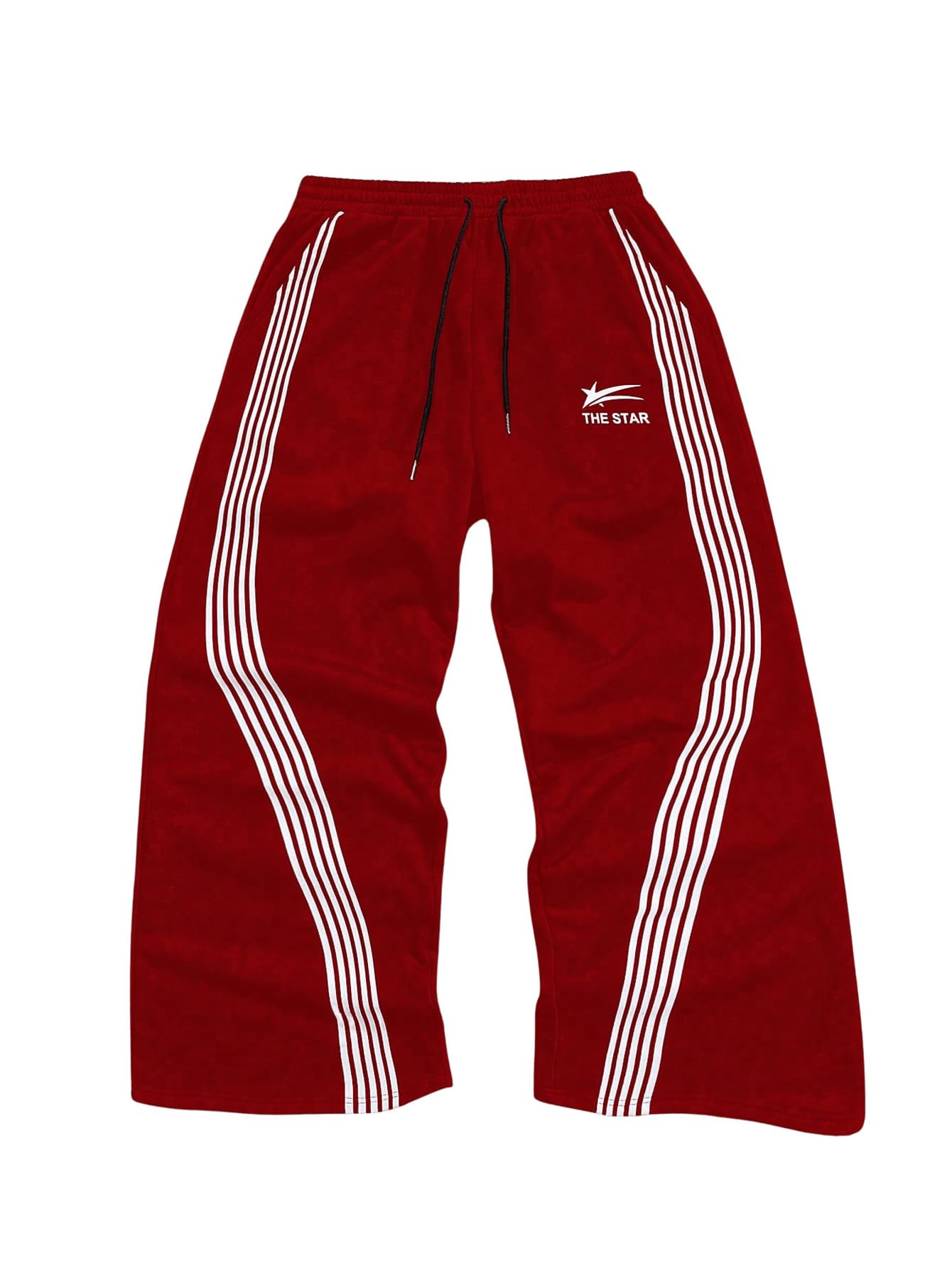 SHENHE Men's Y2k Graphic Track Striped Parachute Wide Leg Sweatpants