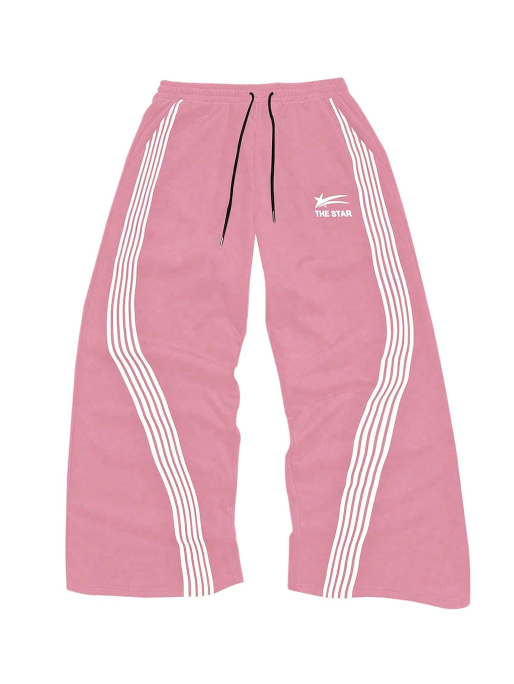 SHENHE Men's Y2k Graphic Track Striped Parachute Wide Leg Sweatpants