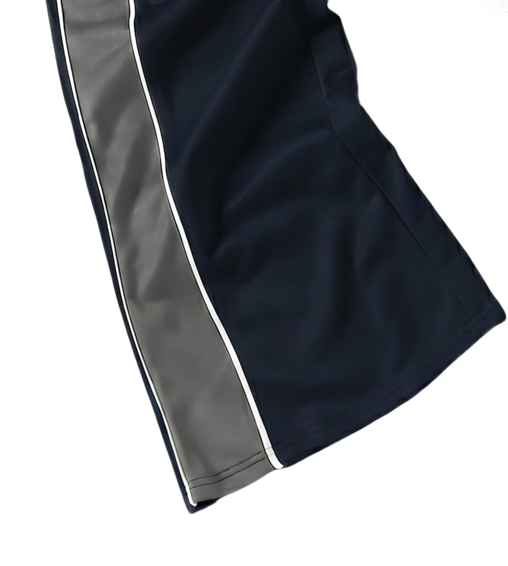 QJQ Men's Baggy Track Pants Casual Wide Leg Striped Side Sweatpants Drawstring Elastic Waist Y2k Streetwear