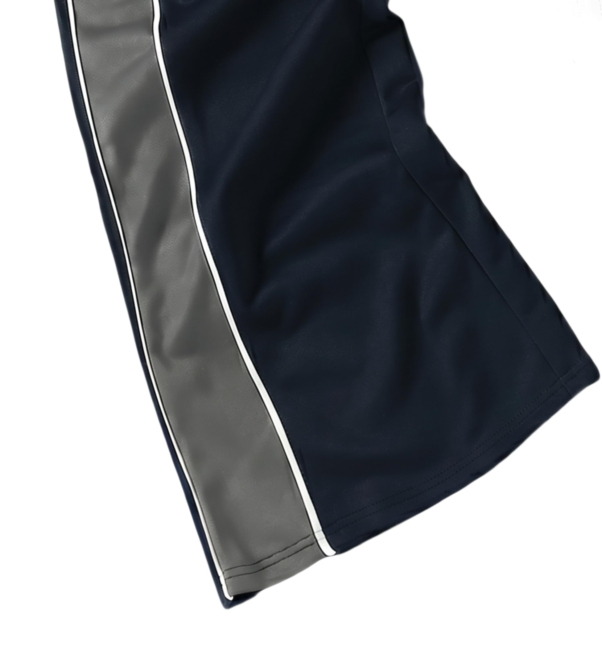 QJQ Men's Baggy Track Pants Casual Wide Leg Striped Side Sweatpants Drawstring Elastic Waist Y2k Streetwear