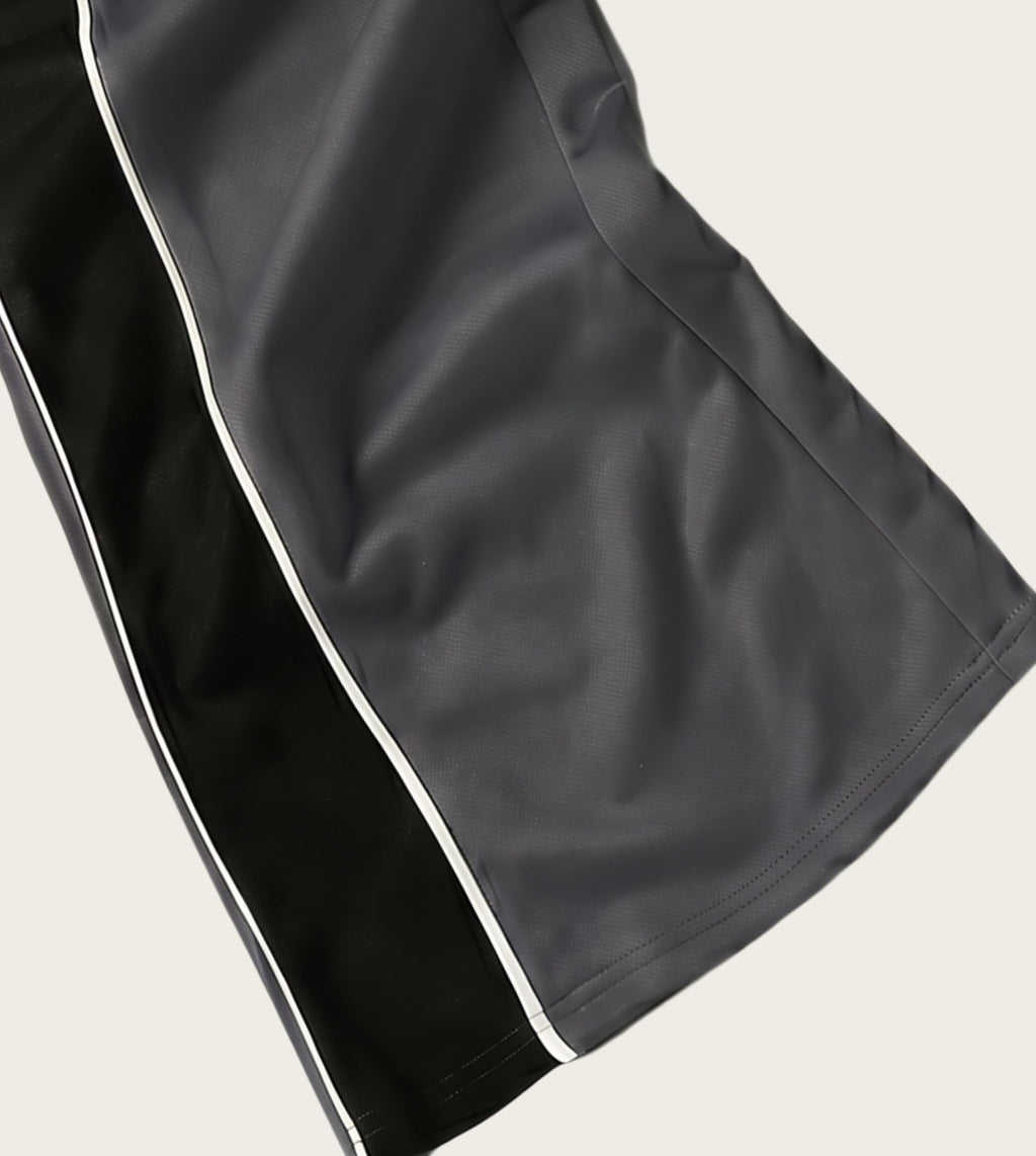 QJQ Men's Baggy Track Pants Casual Wide Leg Striped Side Sweatpants Drawstring Elastic Waist Y2k Streetwear