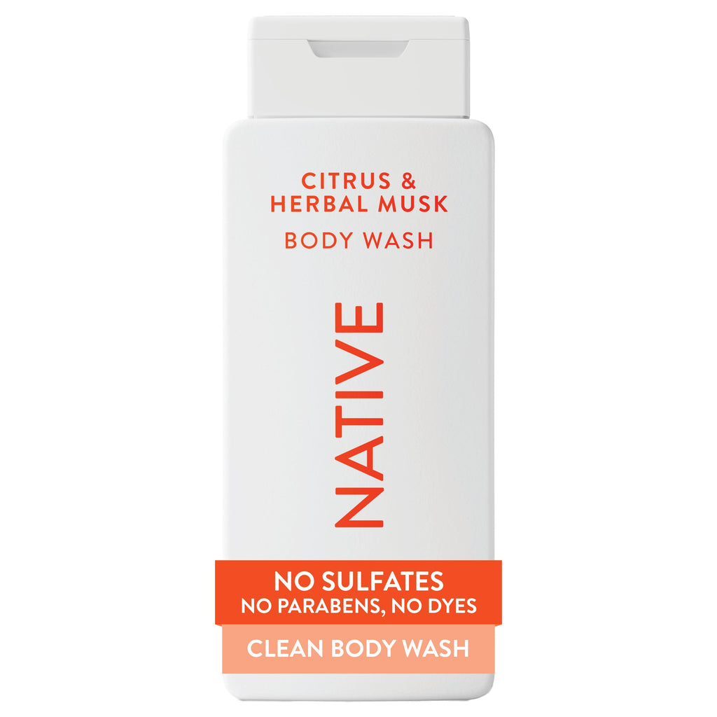 Native Clean Body Wash, Gentle & pH-balanced for Sensitive Skin, 24-Hr Freshness for Men & Women, Vegan & Cruelty-Free, Free of Sulfates, Parabens & Phthalates, Sea Salt & Cedar, 18 fl oz
