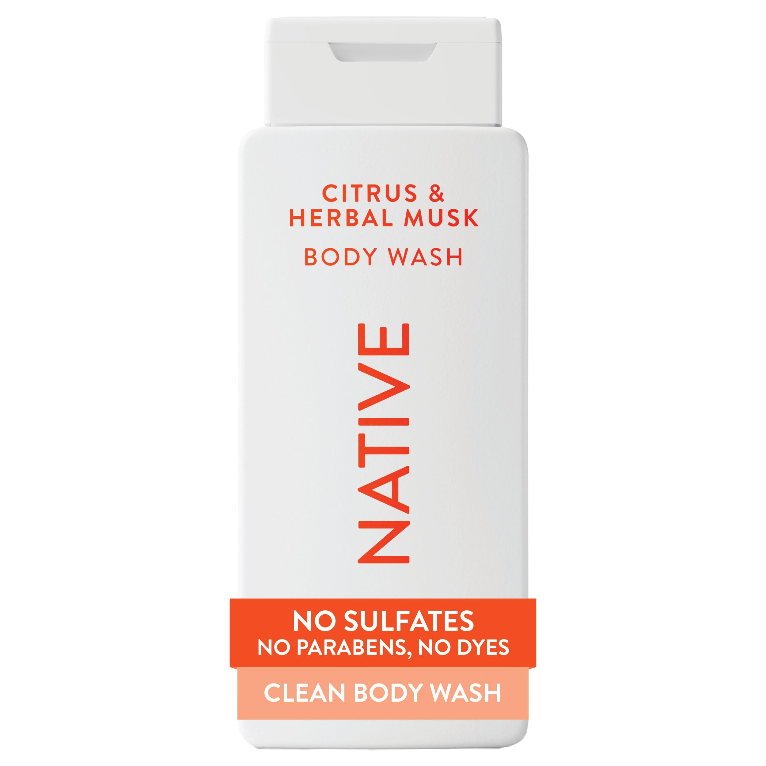 Native Clean Body Wash, Gentle & pH-balanced for Sensitive Skin, 24-Hr Freshness for Men & Women, Vegan & Cruelty-Free, Free of Sulfates, Parabens & Phthalates, Sea Salt & Cedar, 18 fl oz