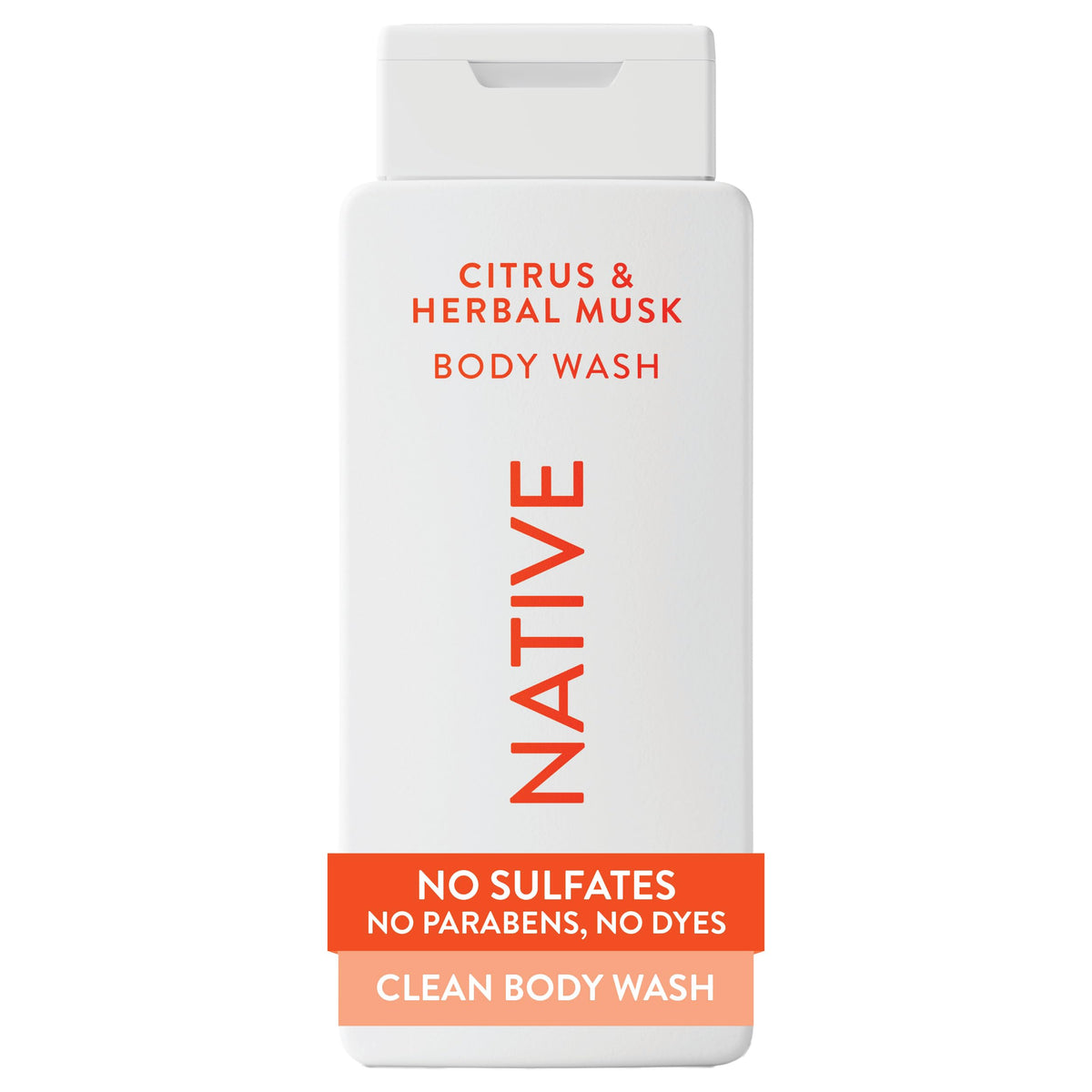 Native Clean Body Wash, Gentle & pH-balanced for Sensitive Skin, 24-Hr Freshness for Men & Women, Vegan & Cruelty-Free, Free of Sulfates, Parabens & Phthalates, Sea Salt & Cedar, 18 fl oz