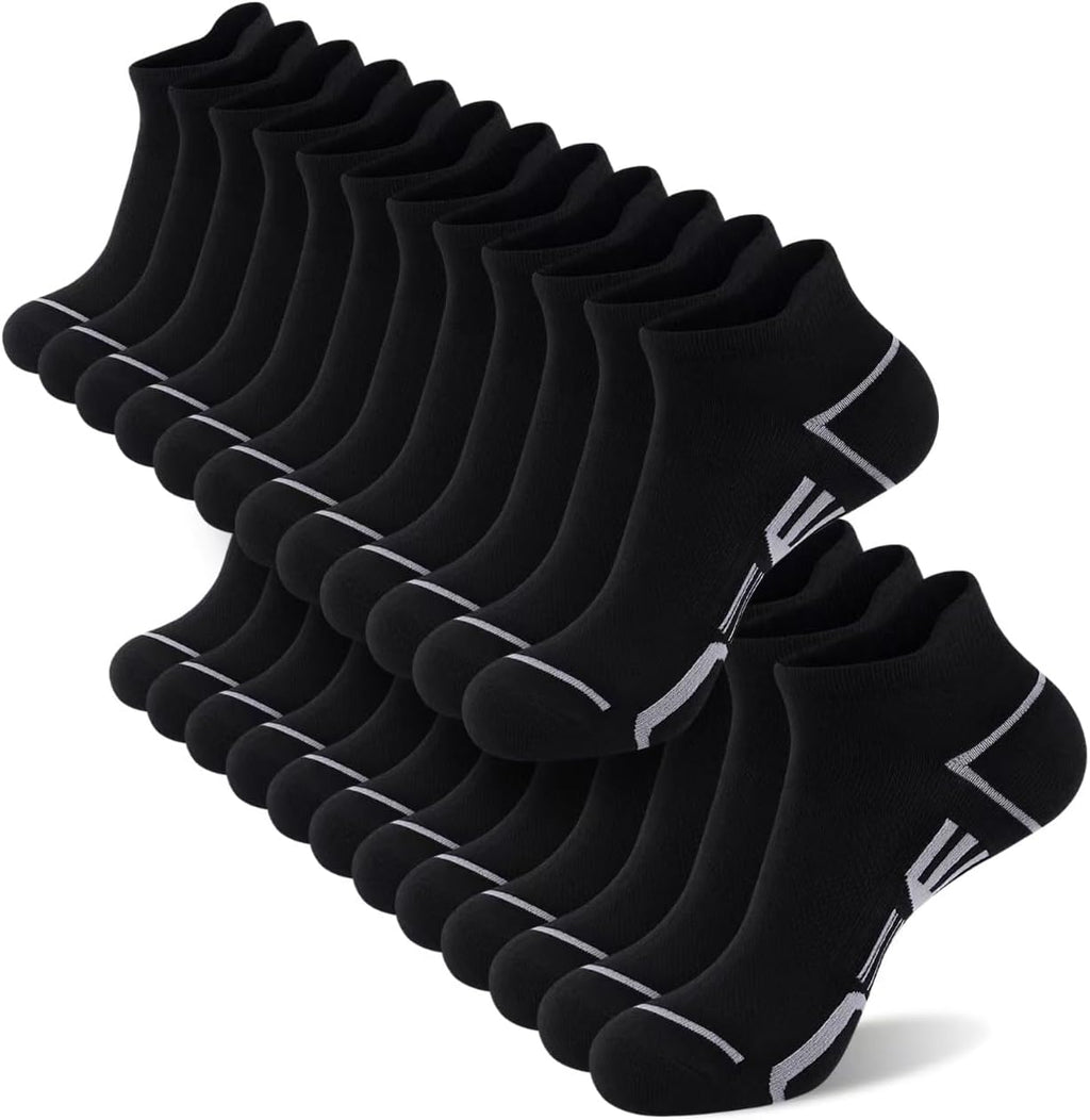 shnn 12 Pairs Mens Ankle Socks Athletic Casual Low Cut Short Socks for Men