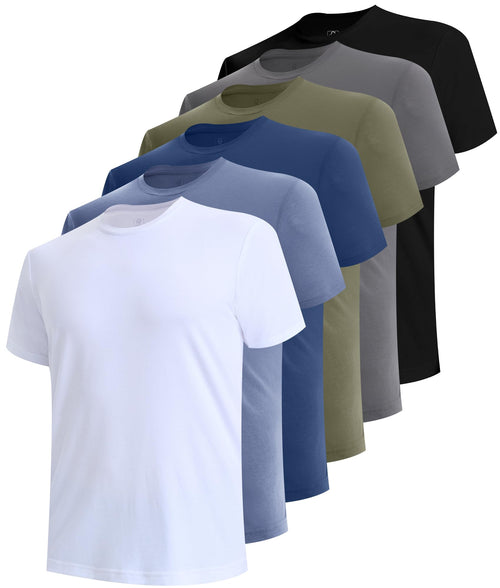 BAMBOO COOL Men's Undershirts Moisture Wicking Crewneck T Shirts 6 Pack