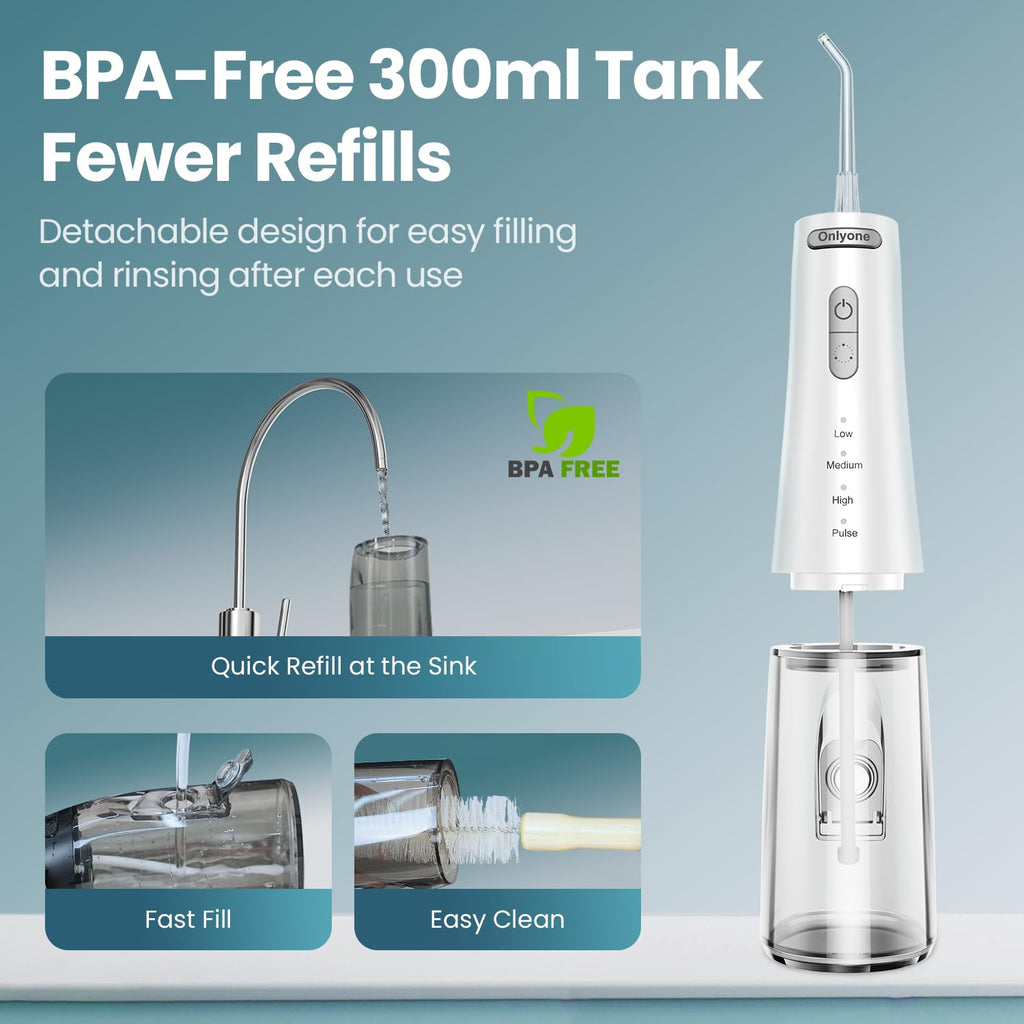 Onlyone Water Flosser with Adjustable Water Pressure for Daily Oral Care