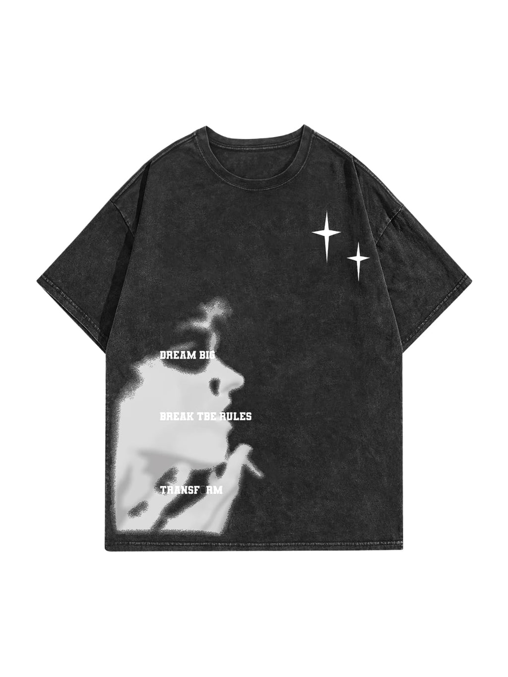 Verdusa Men's Y2k Graphic Tees Short Sleeve Crew Neck Grunge Shirts