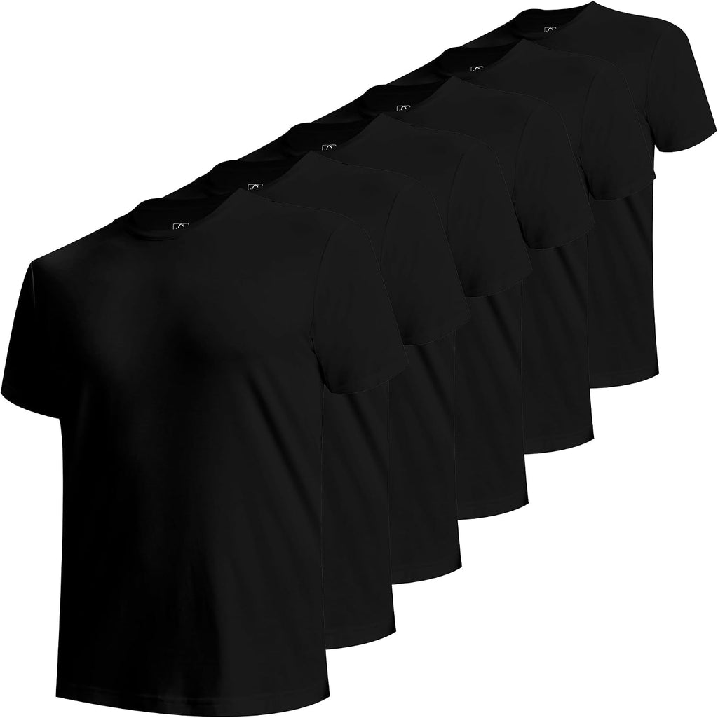 BAMBOO COOL Men's Undershirts Moisture Wicking Crewneck T Shirts 6 Pack