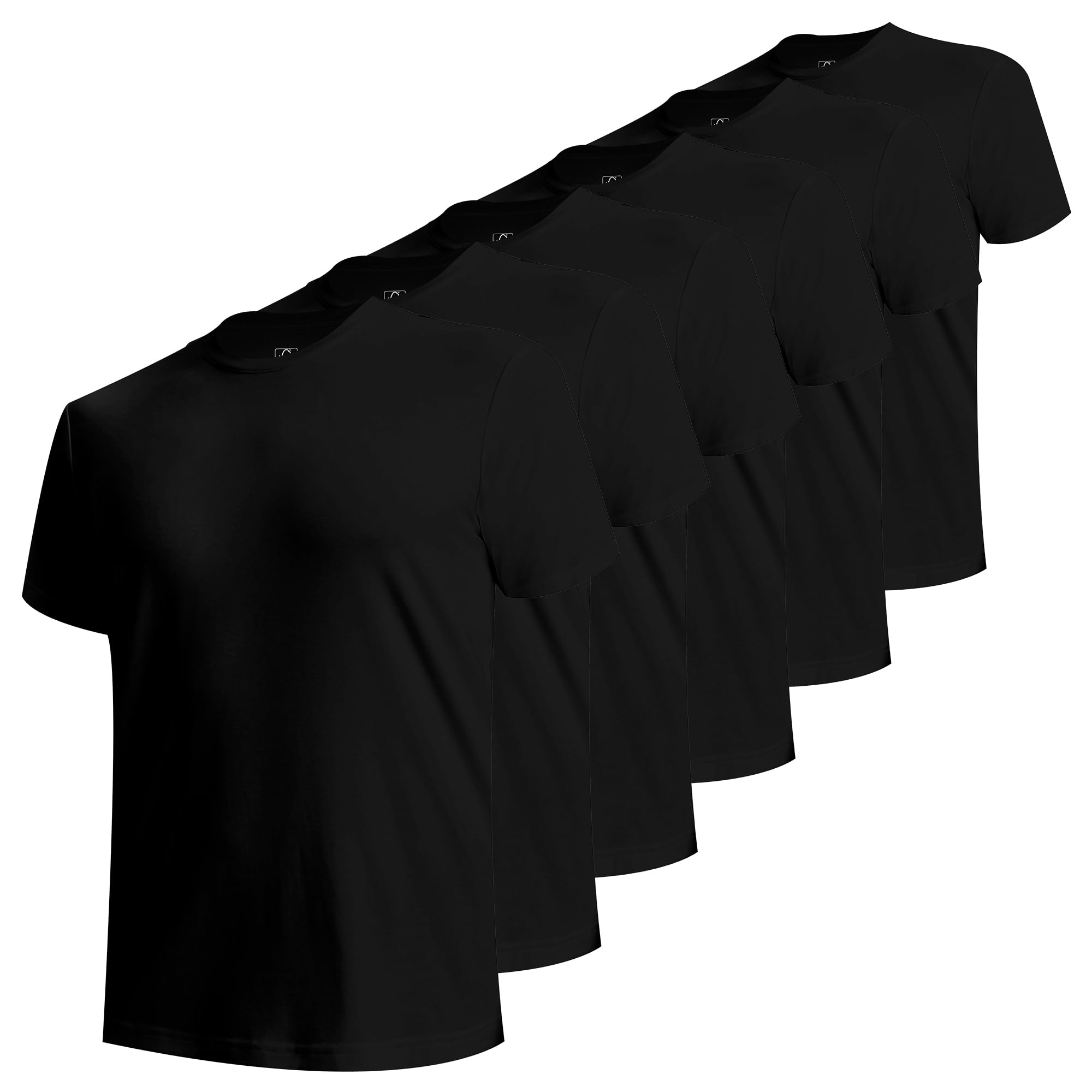 BAMBOO COOL Men's Undershirts Moisture Wicking Crewneck T Shirts 6 Pack
