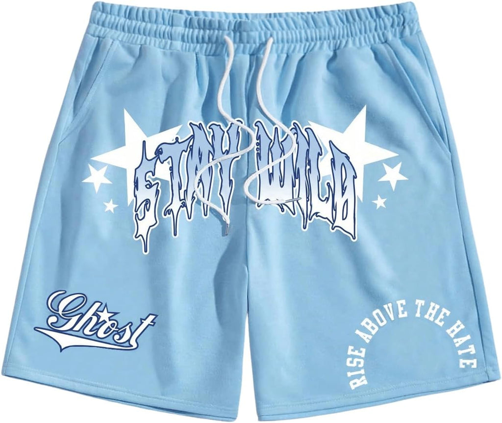 SHENHE Men's Graphics Shorts Print Workout Track Streetwear Shorts