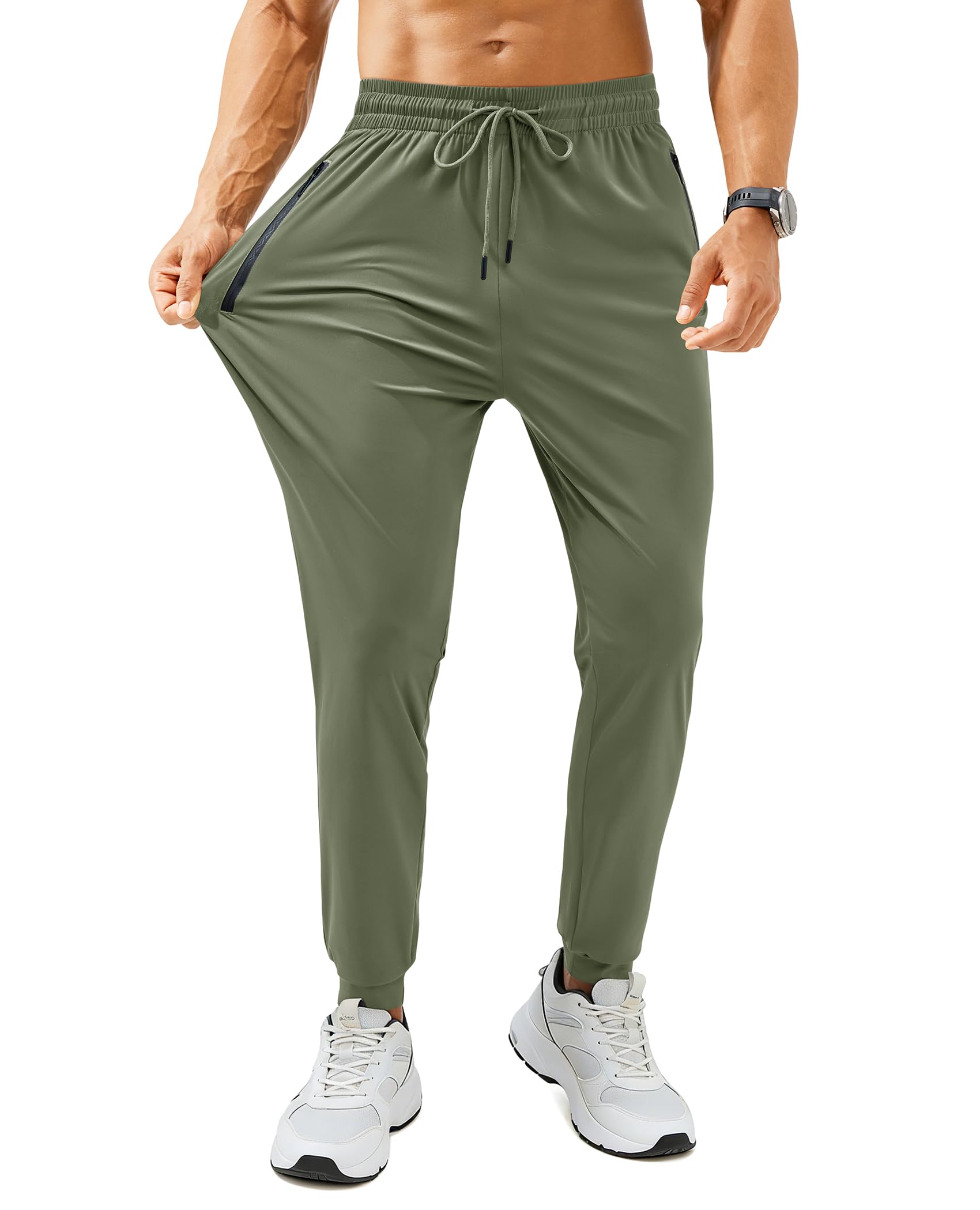 Mens Sweatpants with Zipper Pockets Lightweight Athletic Joggers for Workout Running Gym Track Casual Wear