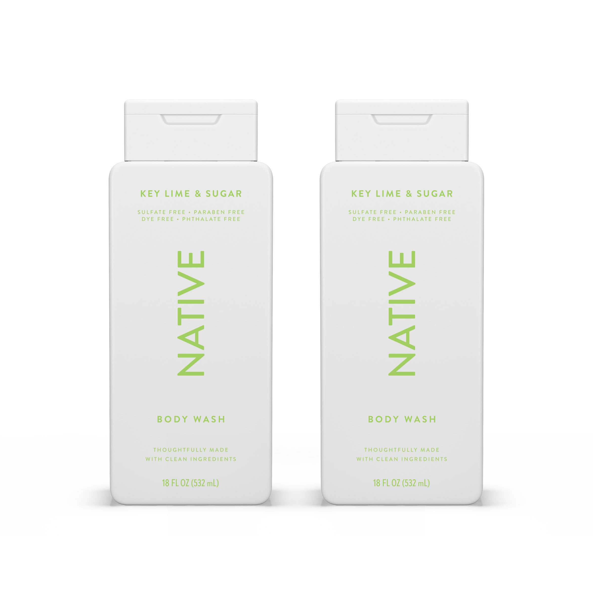 Native Clean Body Wash, Gentle & pH-balanced for Sensitive Skin, 24-Hr Freshness for Men & Women, Vegan & Cruelty-Free, Free of Sulfates, Parabens & Phthalates, Sea Salt & Cedar, 18 fl oz