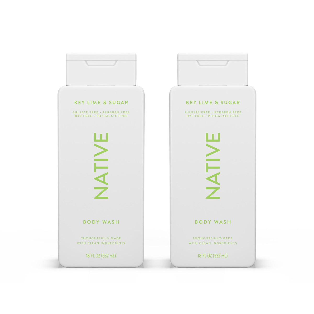 Native Clean Body Wash, Gentle & pH-balanced for Sensitive Skin, 24-Hr Freshness for Men & Women, Vegan & Cruelty-Free, Free of Sulfates, Parabens & Phthalates, Sea Salt & Cedar, 18 fl oz