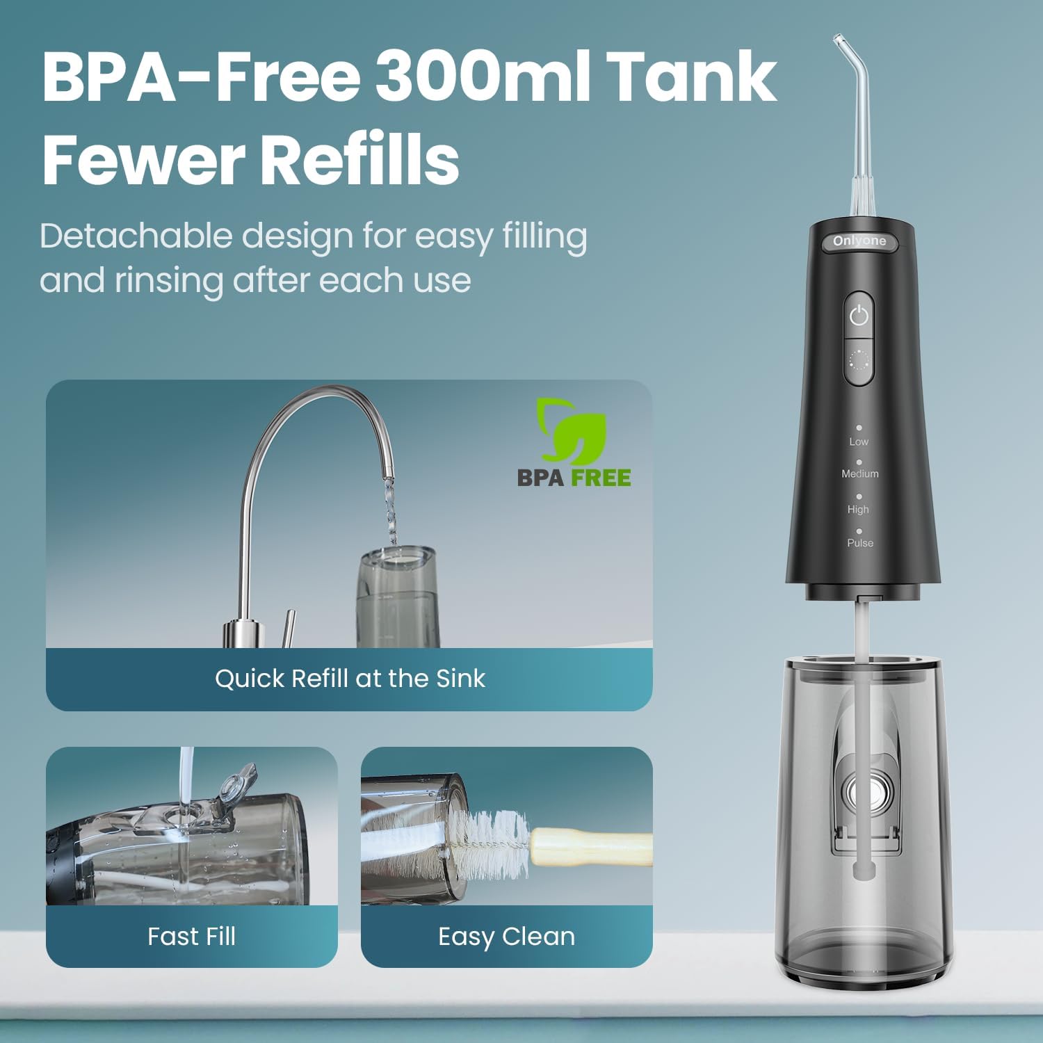 Onlyone Water Flosser with Adjustable Water Pressure for Daily Oral Care