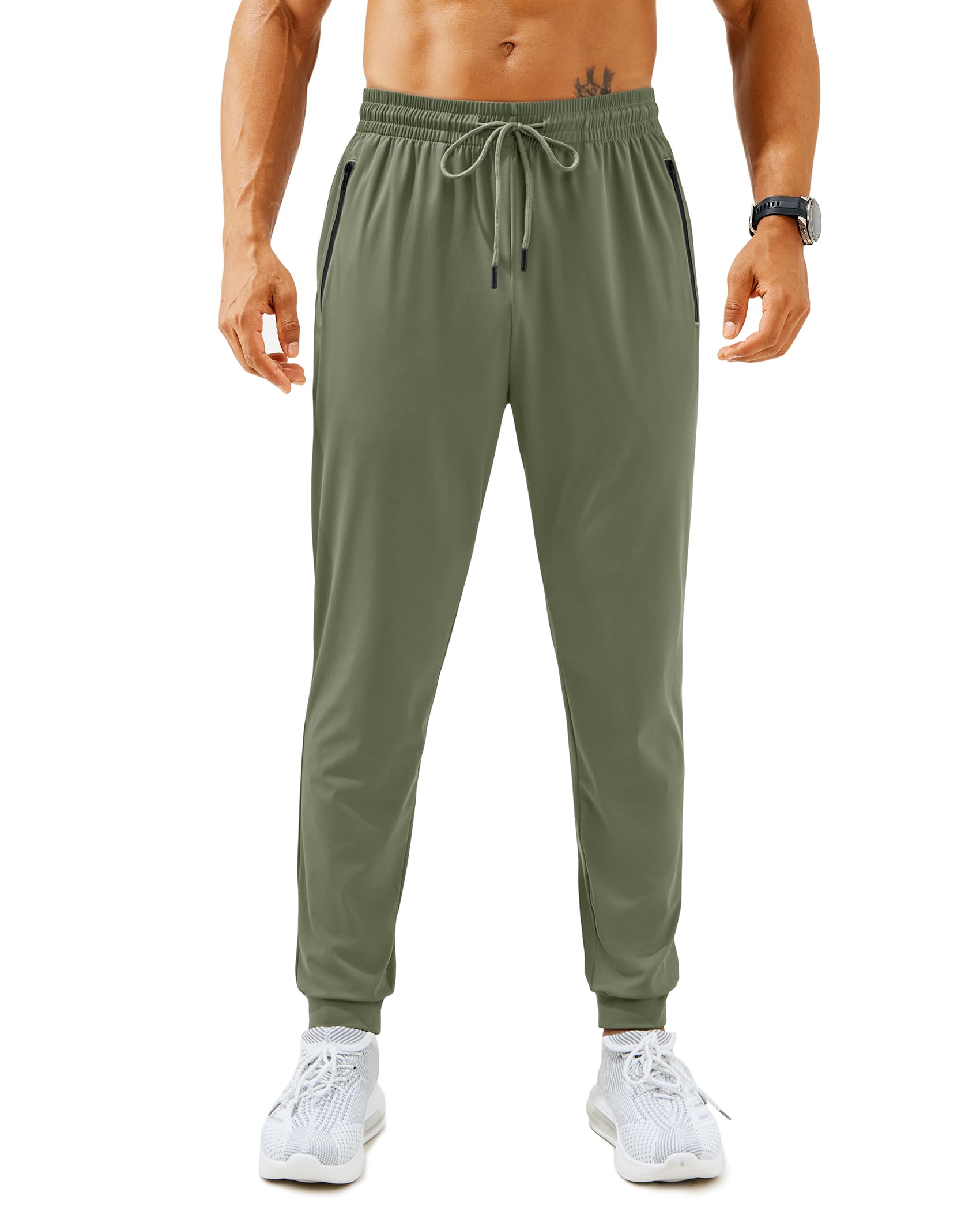 Mens Sweatpants with Zipper Pockets Lightweight Athletic Joggers for Workout Running Gym Track Casual Wear
