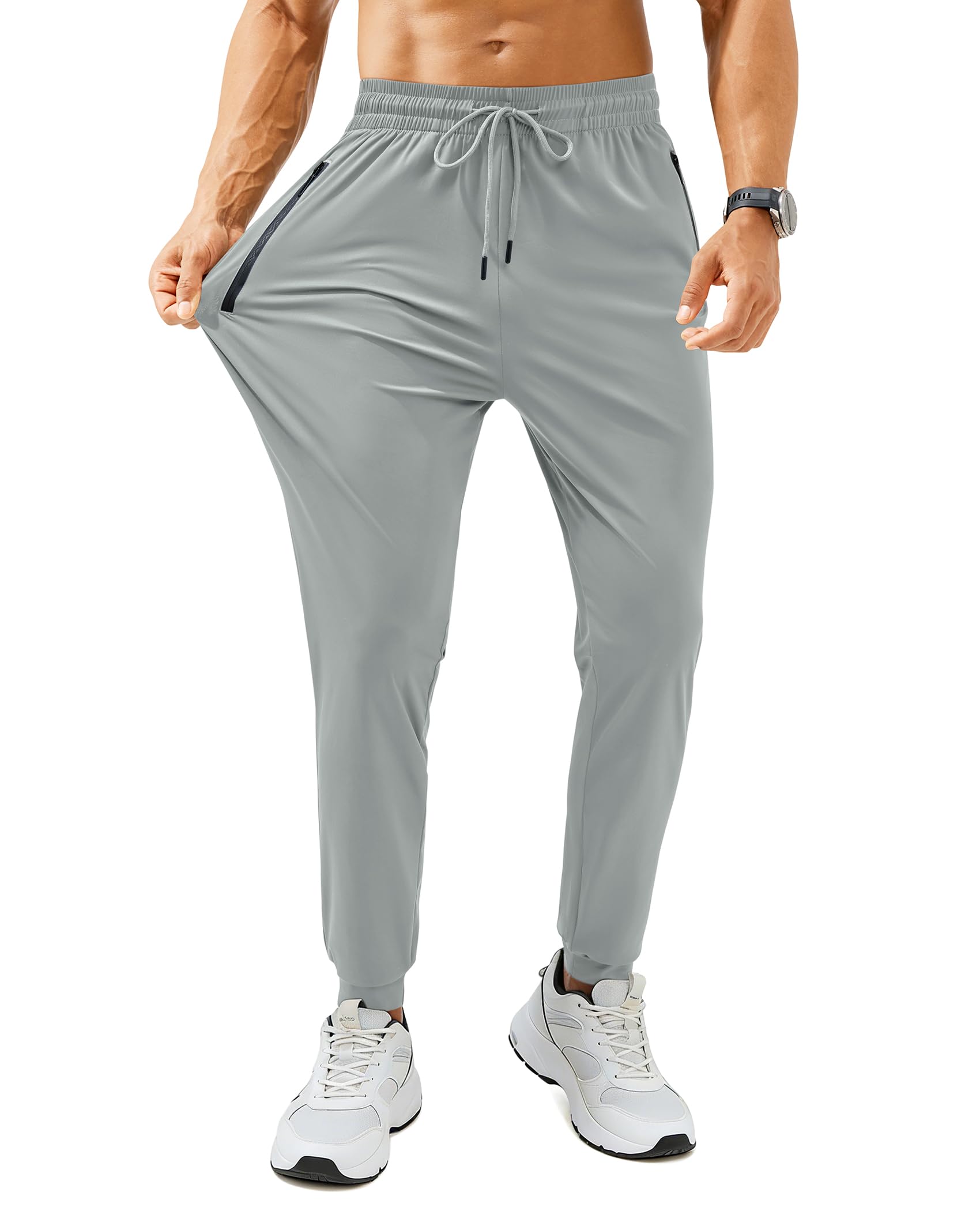 Mens Sweatpants with Zipper Pockets Lightweight Athletic Joggers for Workout Running Gym Track Casual Wear