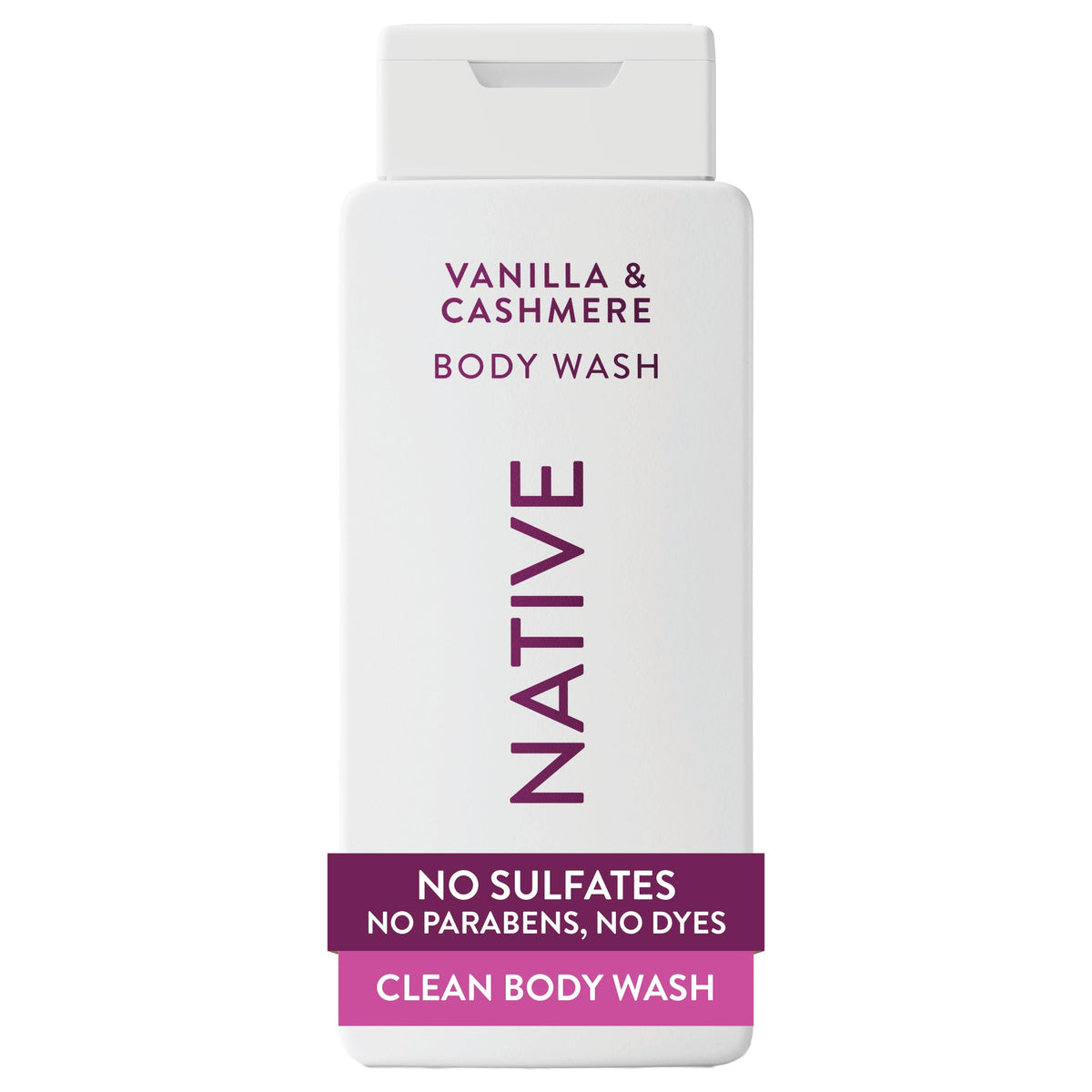 Native Clean Body Wash, Gentle & pH-balanced for Sensitive Skin, 24-Hr Freshness for Men & Women, Vegan & Cruelty-Free, Free of Sulfates, Parabens & Phthalates, Sea Salt & Cedar, 18 fl oz