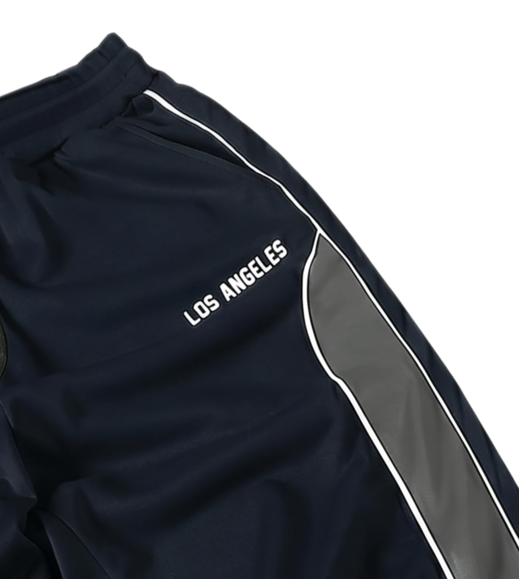 QJQ Men's Baggy Track Pants Casual Wide Leg Striped Side Sweatpants Drawstring Elastic Waist Y2k Streetwear